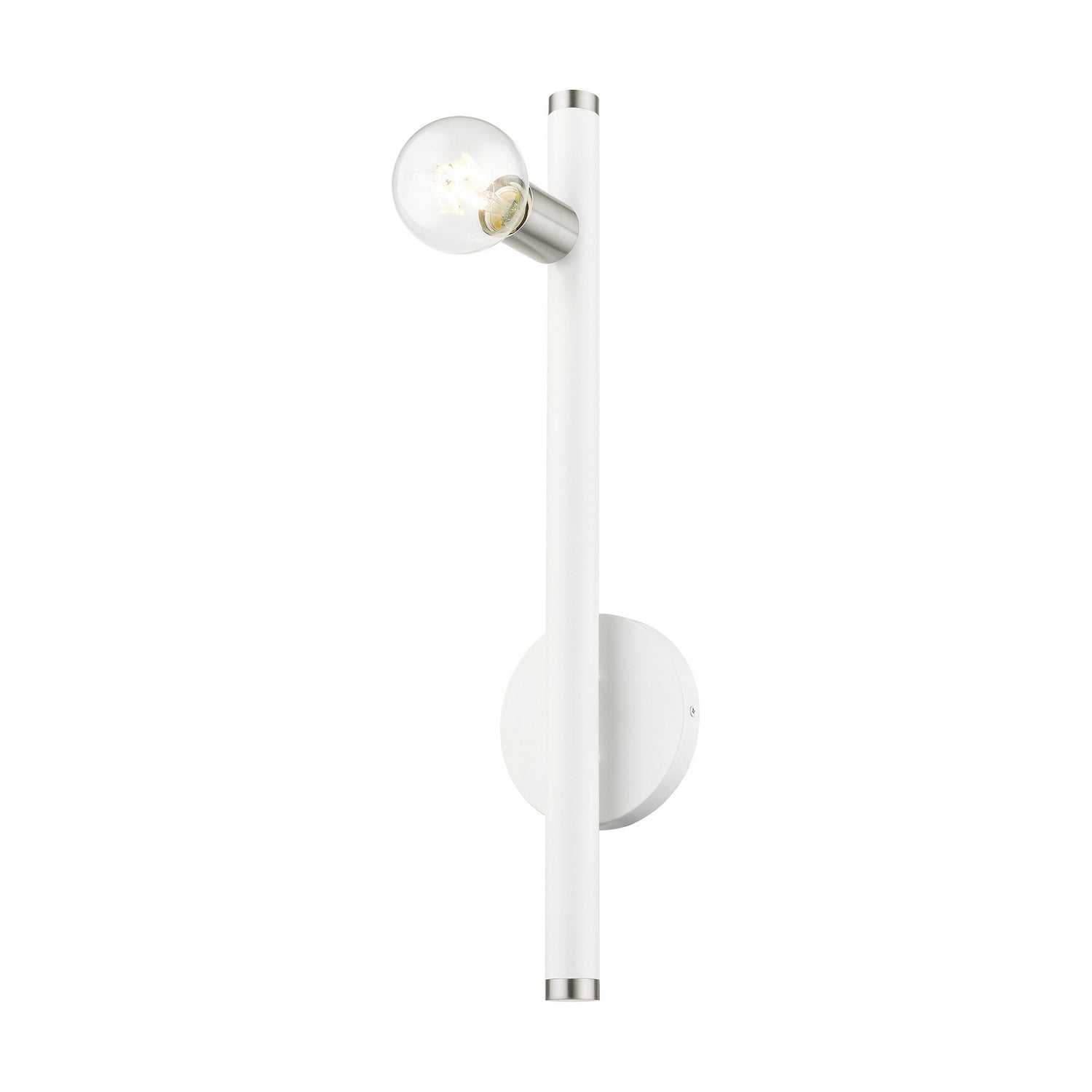 Livex Lighting - 45861-03 - One Light Wall Sconce - Bannister - White w/ Brushed Nickels