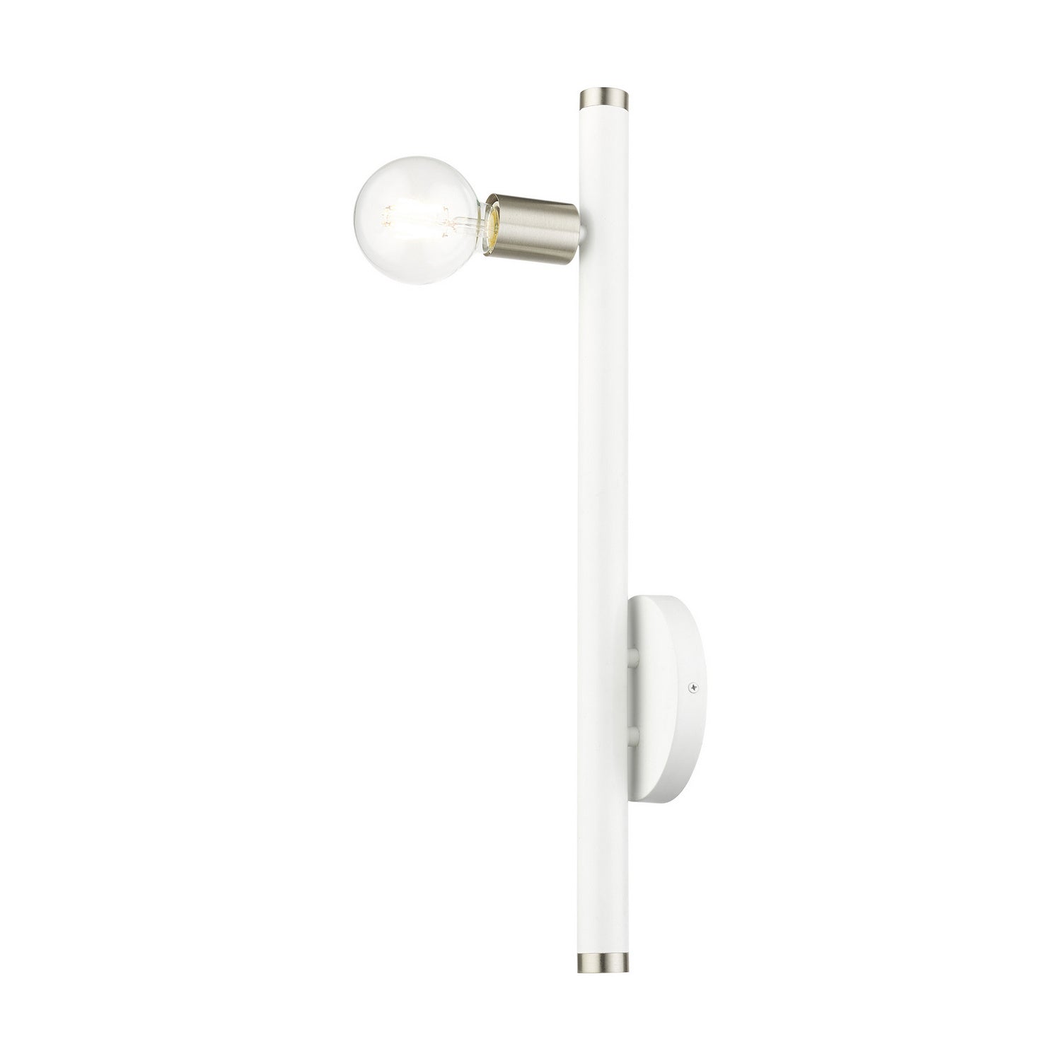 Livex Lighting - 45861-03 - One Light Wall Sconce - Bannister - White w/ Brushed Nickels