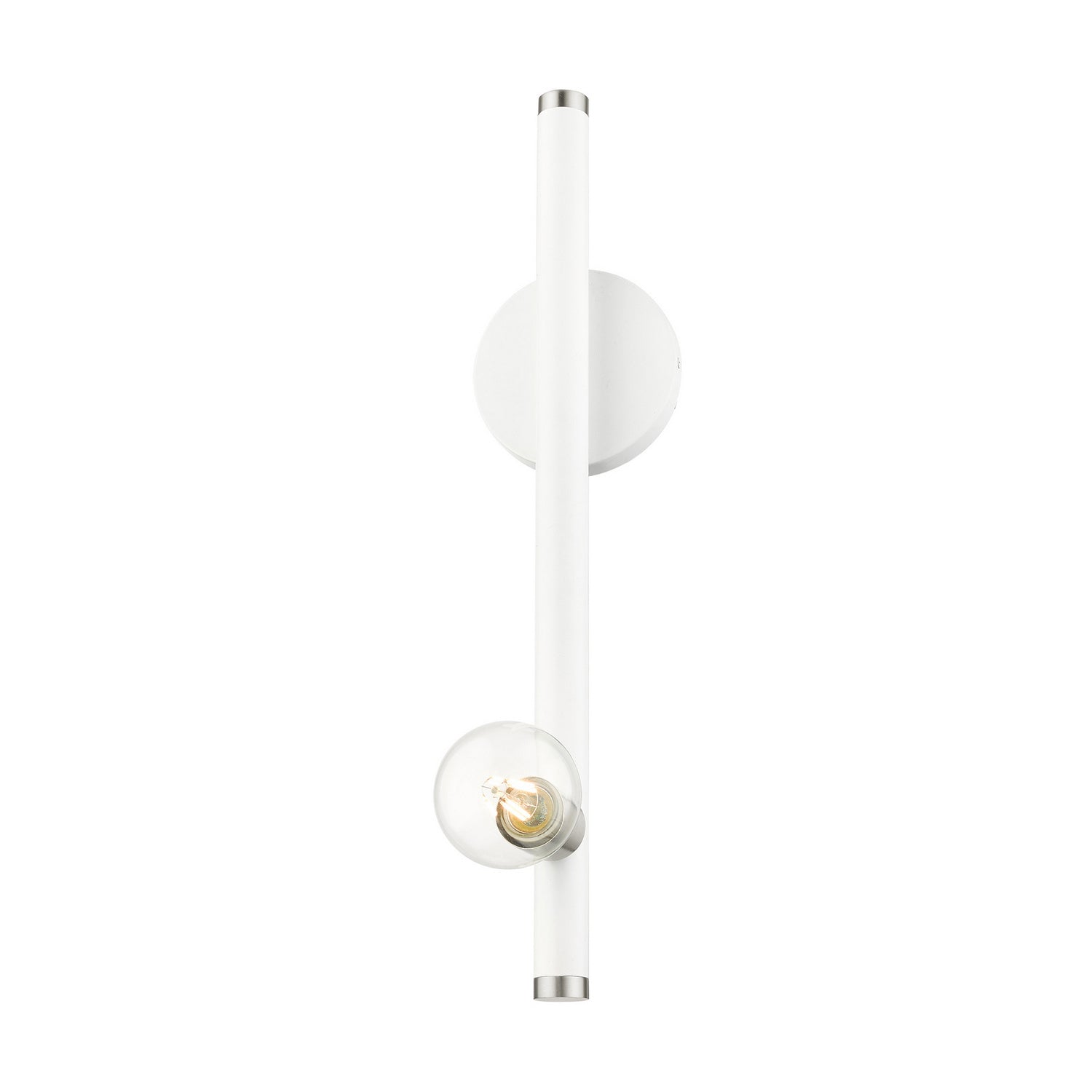 Livex Lighting - 45861-03 - One Light Wall Sconce - Bannister - White w/ Brushed Nickels