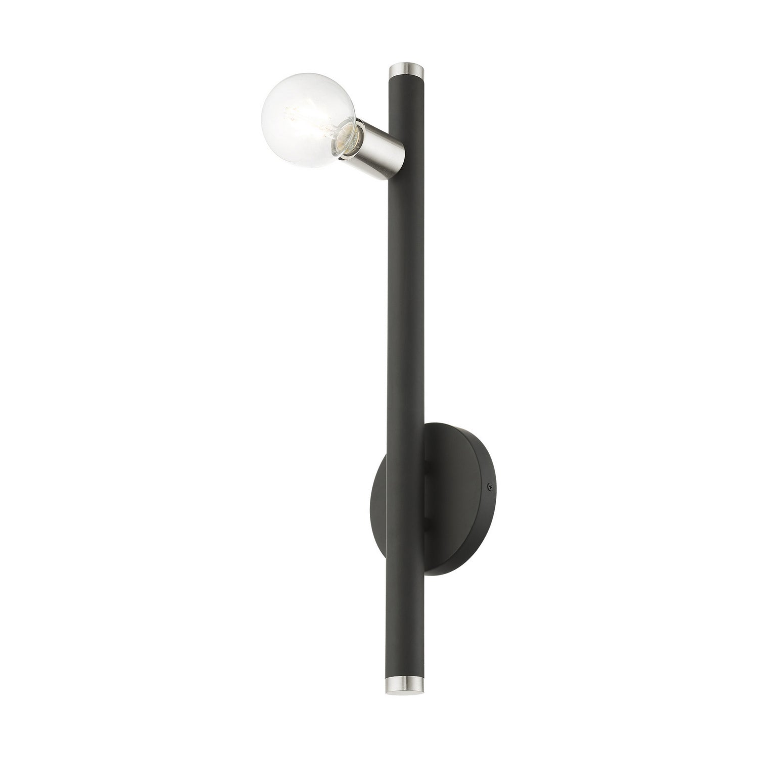 Livex Lighting - 45861-04 - One Light Wall Sconce - Bannister - Black w/ Brushed Nickels