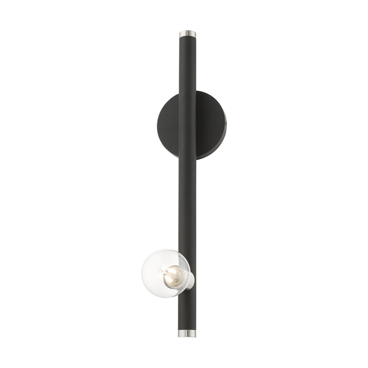 Livex Lighting - 45861-04 - One Light Wall Sconce - Bannister - Black w/ Brushed Nickels
