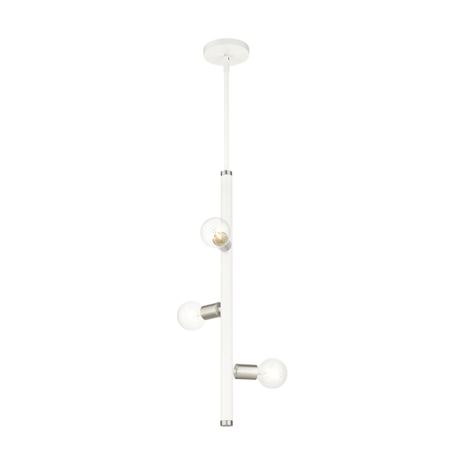 Livex Lighting - 45863-03 - Three Light Pendant - Bannister - White w/ Brushed Nickels