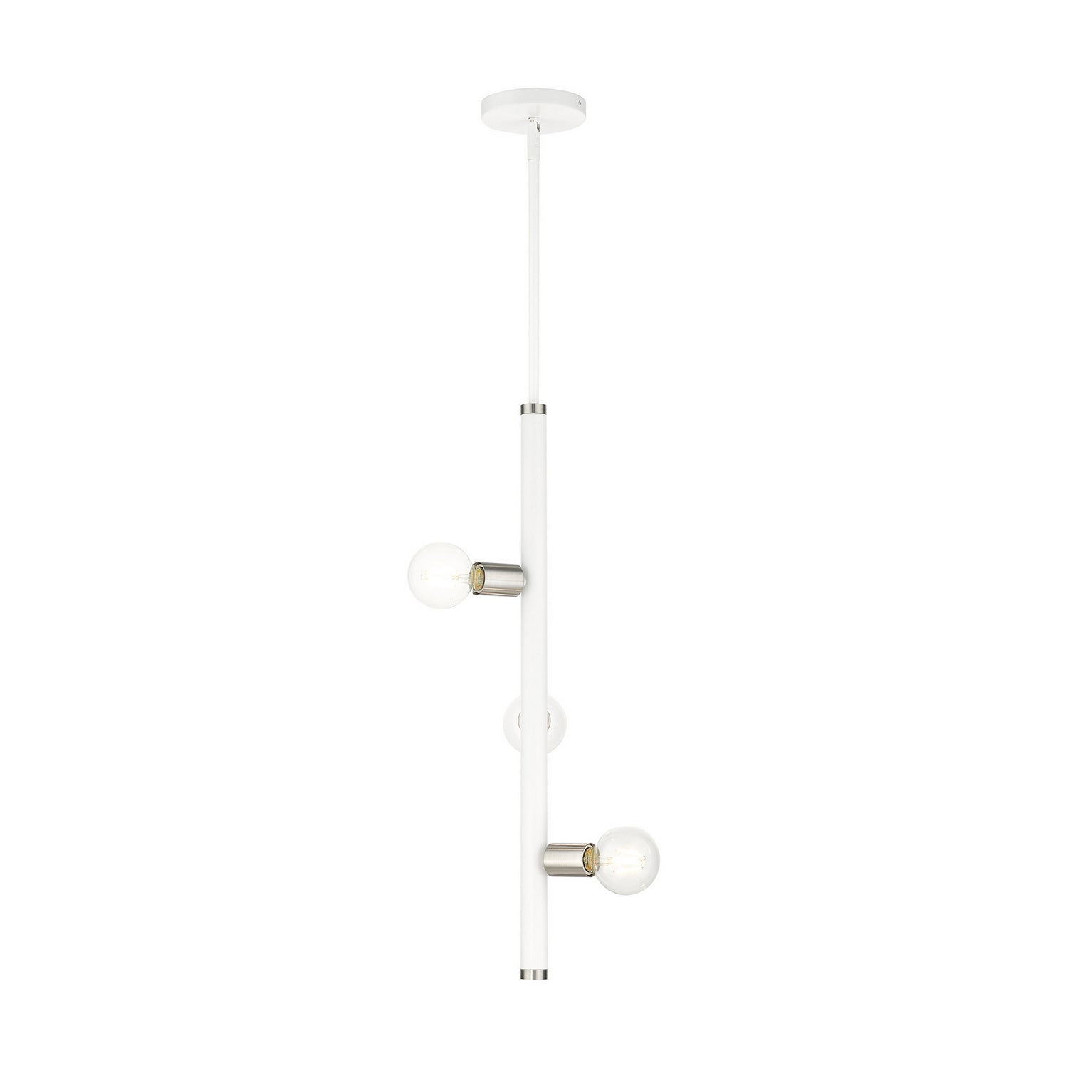 Livex Lighting - 45863-03 - Three Light Pendant - Bannister - White w/ Brushed Nickels