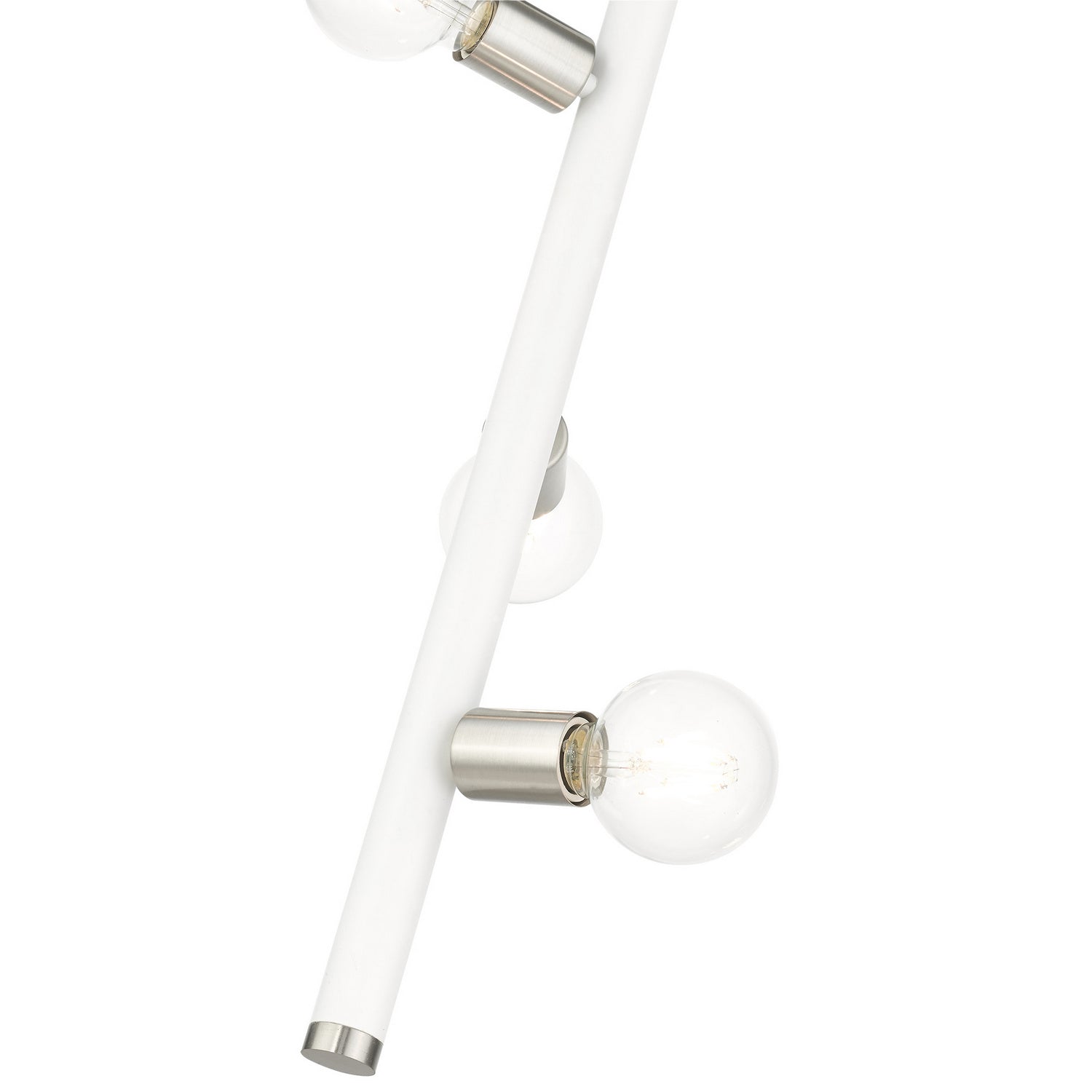 Livex Lighting - 45863-03 - Three Light Pendant - Bannister - White w/ Brushed Nickels