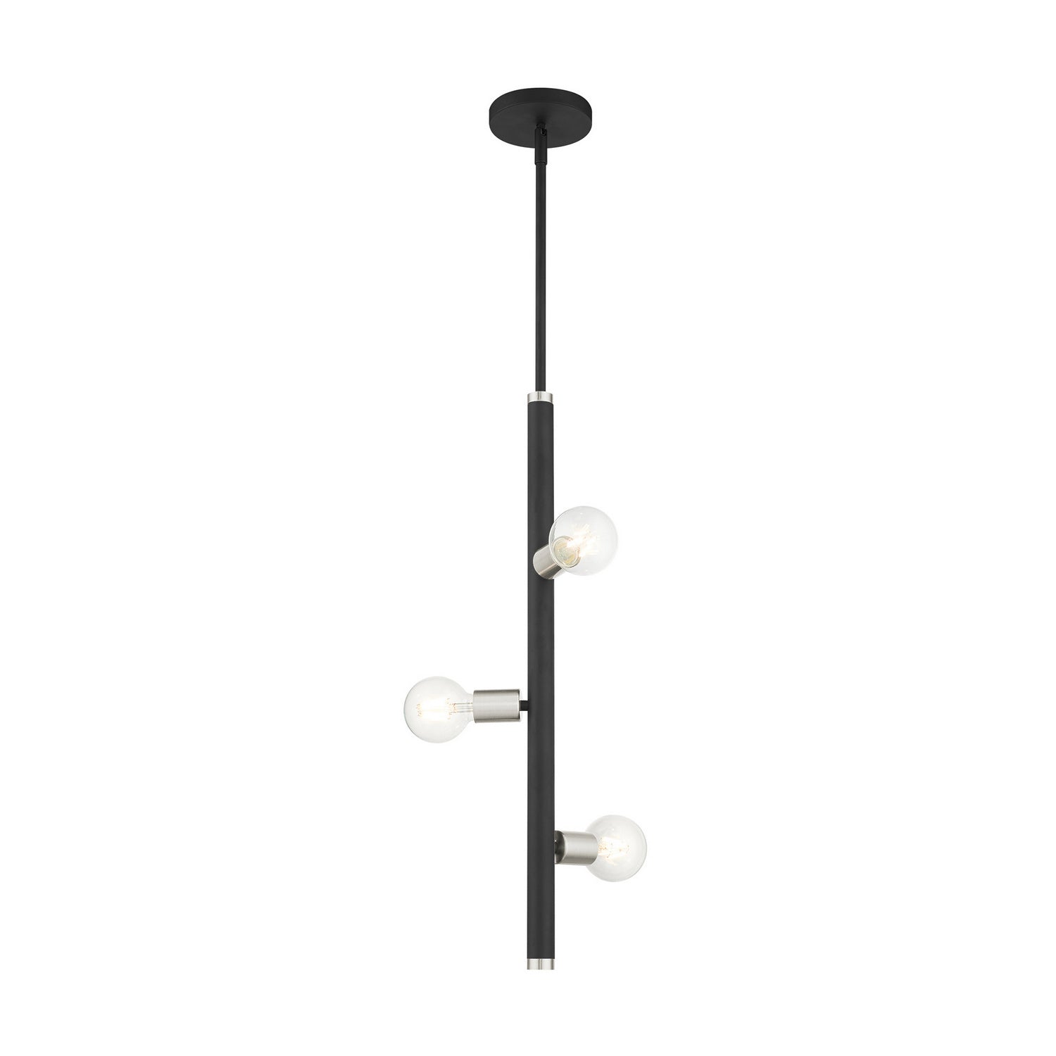 Livex Lighting - 45863-04 - Three Light Pendant - Bannister - Black w/ Brushed Nickels