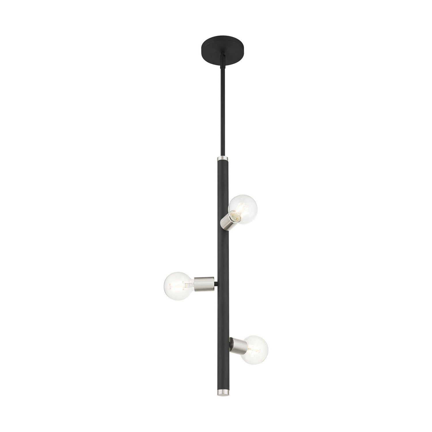 Livex Lighting - 45863-04 - Three Light Pendant - Bannister - Black w/ Brushed Nickels