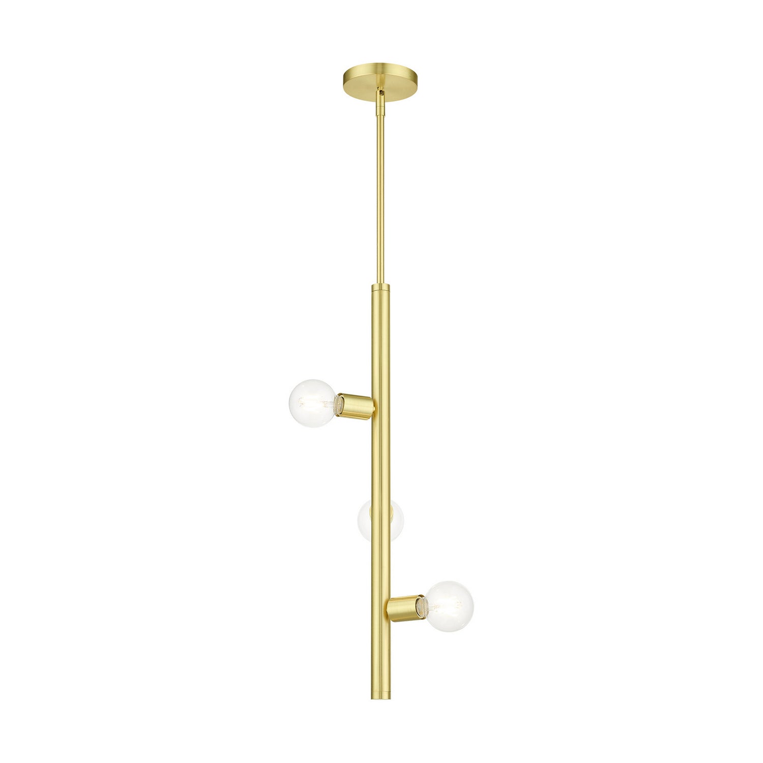 Livex Lighting - 45863-12 - Three Light Pendant - Bannister - Satin Brass