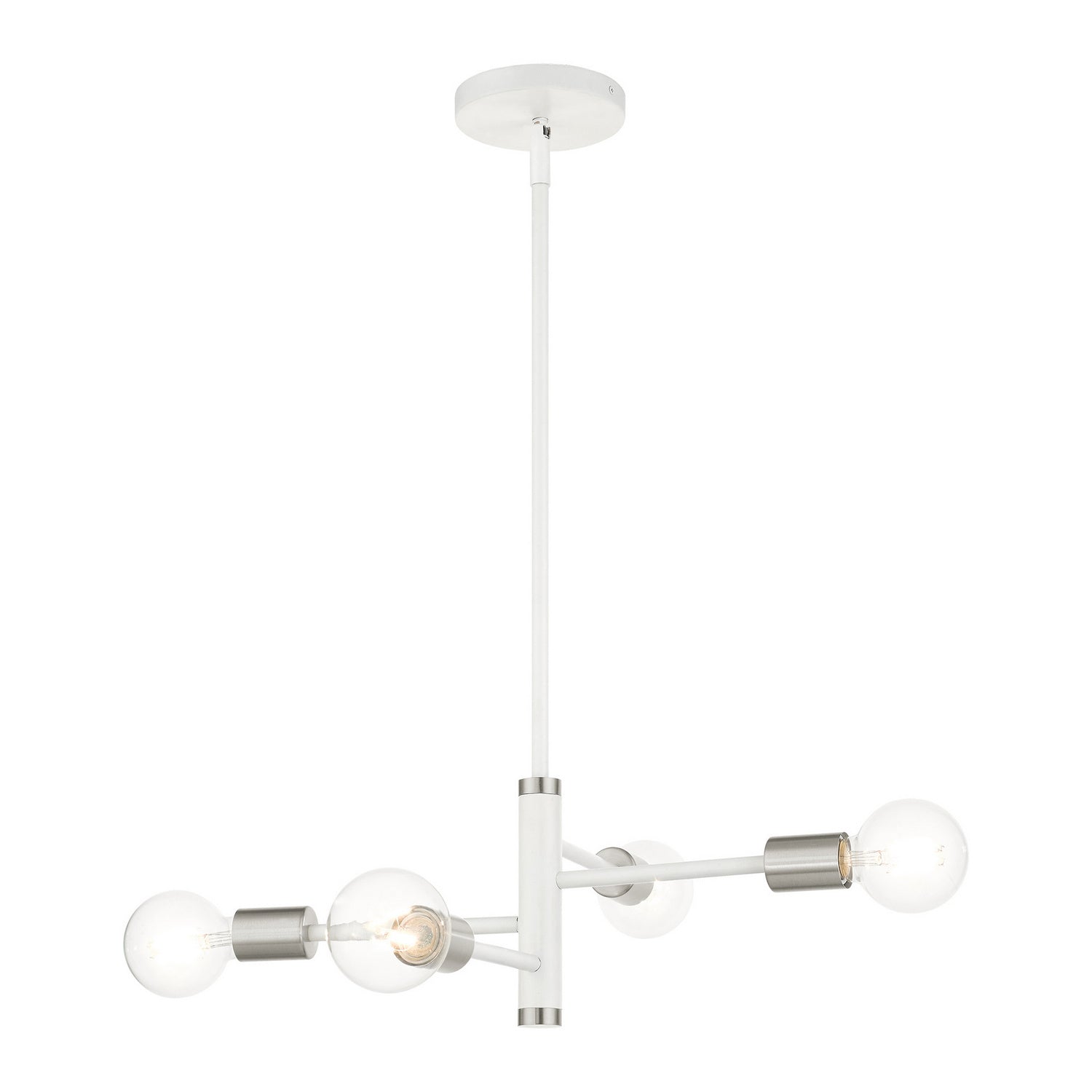 Livex Lighting - 45864-03 - Four Light Chandelier - Bannister - White w/ Brushed Nickels