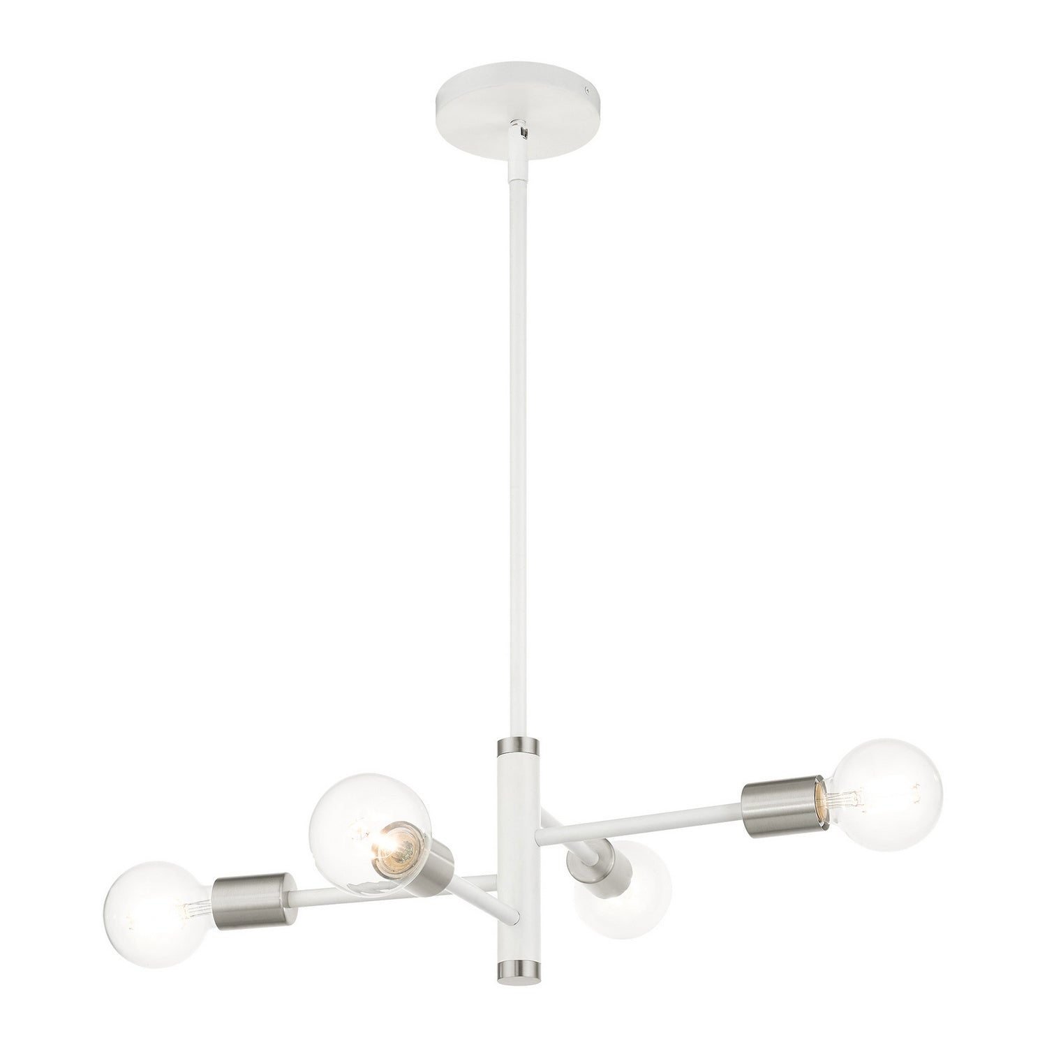 Livex Lighting - 45864-03 - Four Light Chandelier - Bannister - White w/ Brushed Nickels
