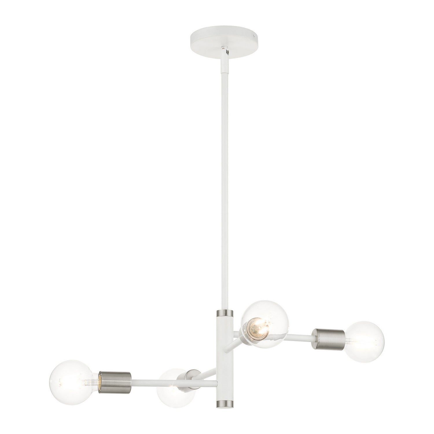 Livex Lighting - 45864-03 - Four Light Chandelier - Bannister - White w/ Brushed Nickels