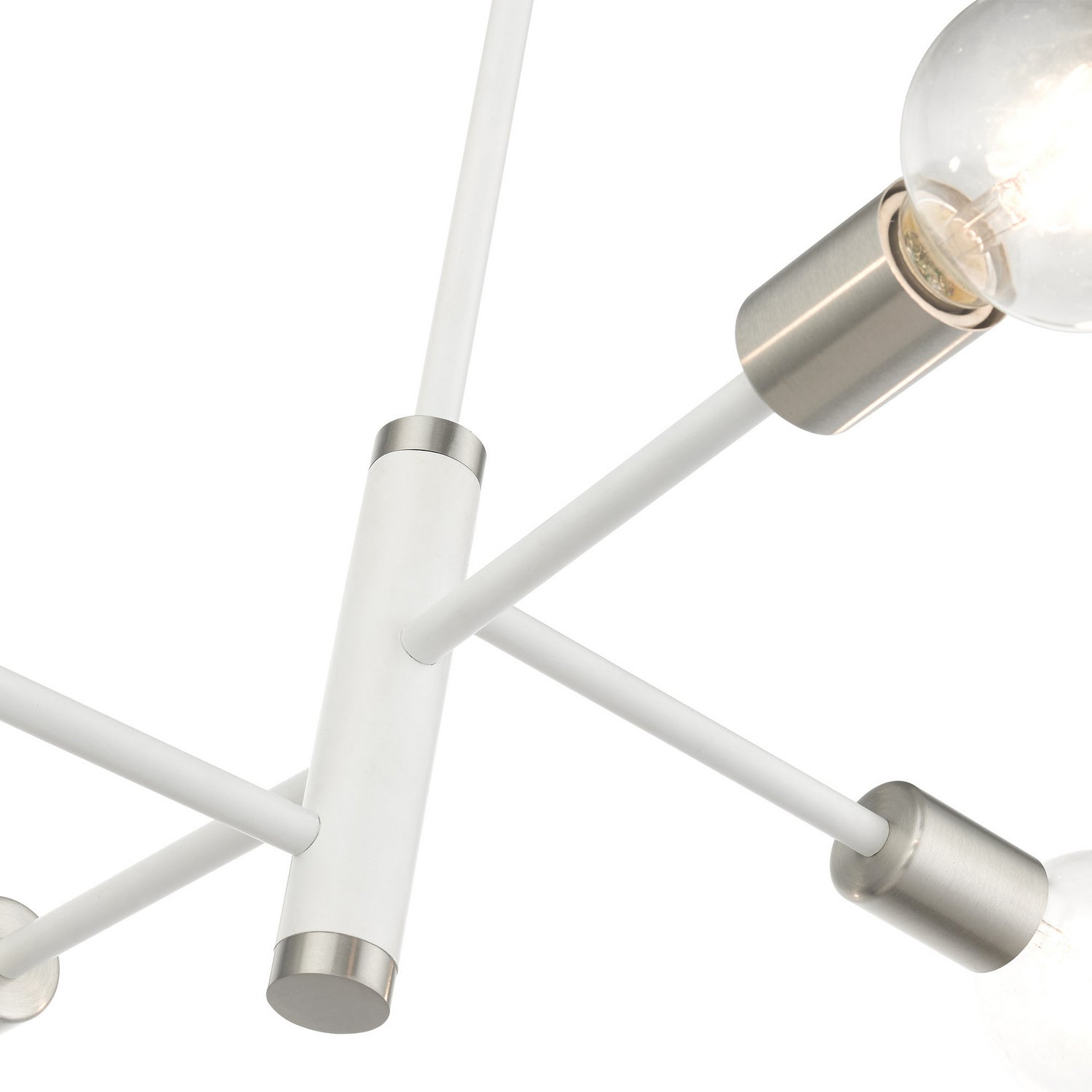 Livex Lighting - 45864-03 - Four Light Chandelier - Bannister - White w/ Brushed Nickels