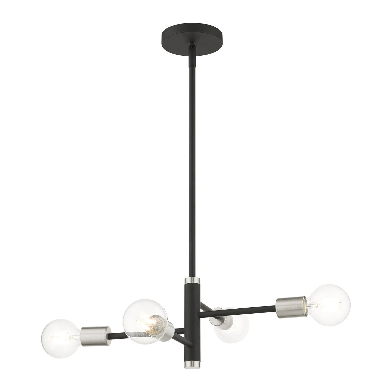 Livex Lighting - 45864-04 - Four Light Chandelier - Bannister - Black w/ Brushed Nickels