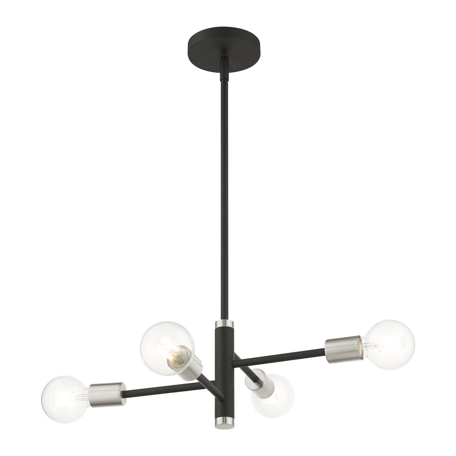 Livex Lighting - 45864-04 - Four Light Chandelier - Bannister - Black w/ Brushed Nickels