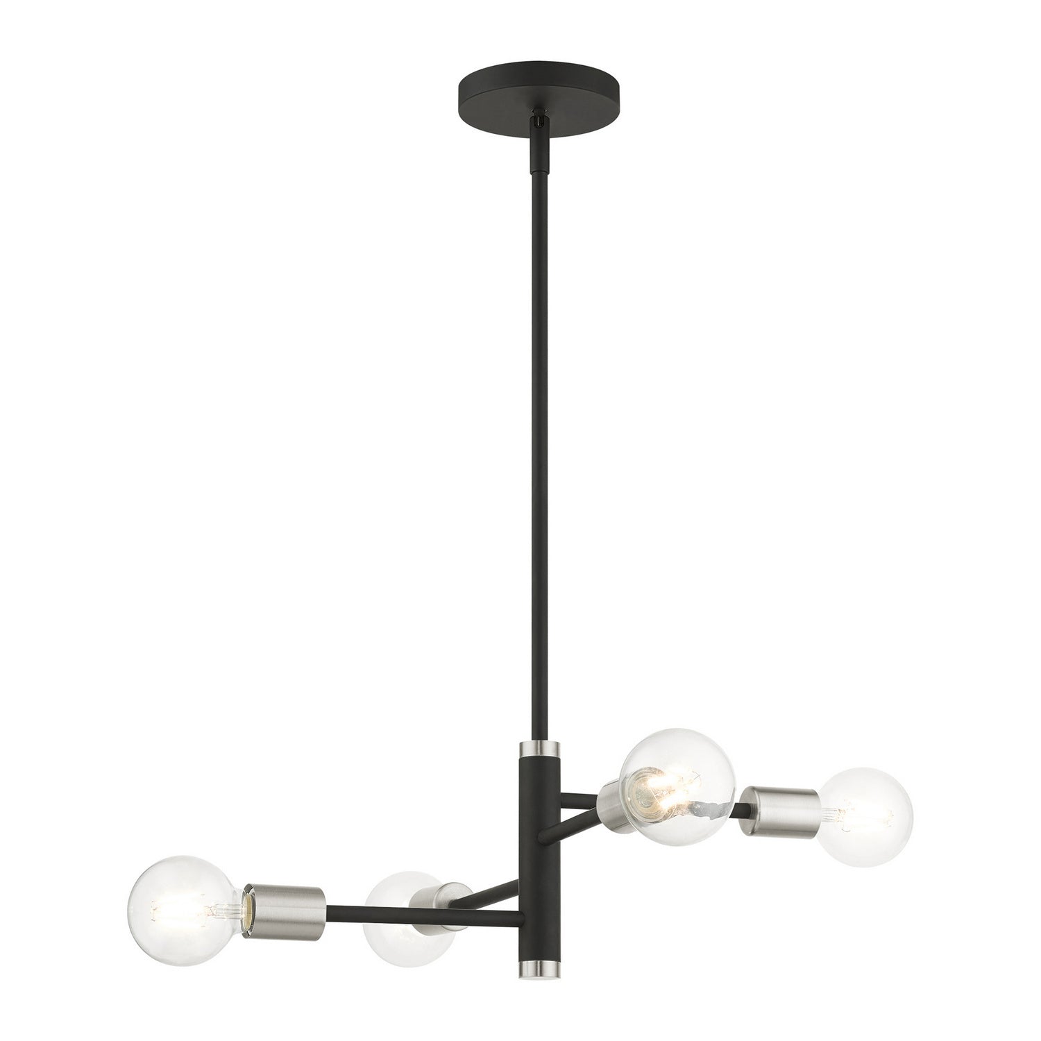 Livex Lighting - 45864-04 - Four Light Chandelier - Bannister - Black w/ Brushed Nickels