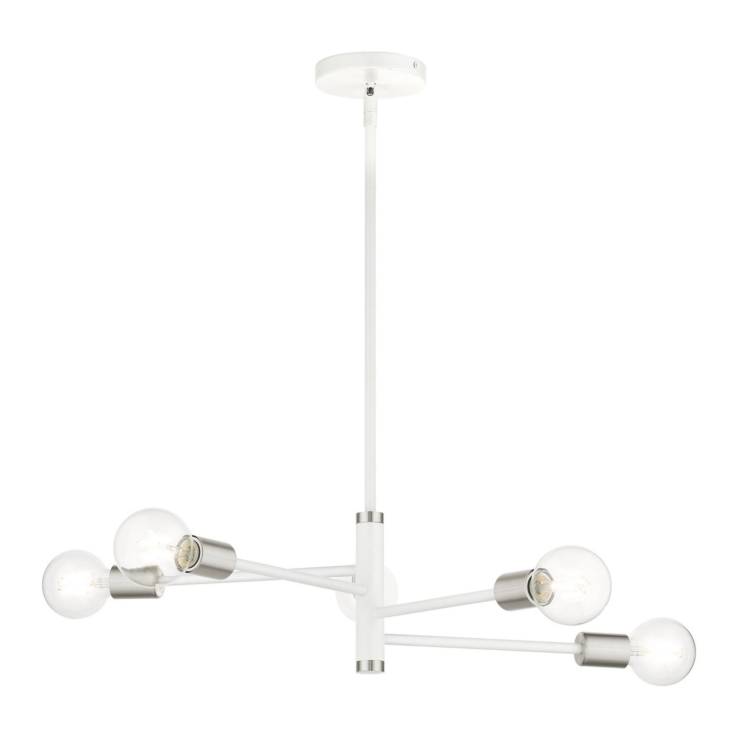Livex Lighting - 45865-03 - Five Light Chandelier - Bannister - White w/ Brushed Nickels