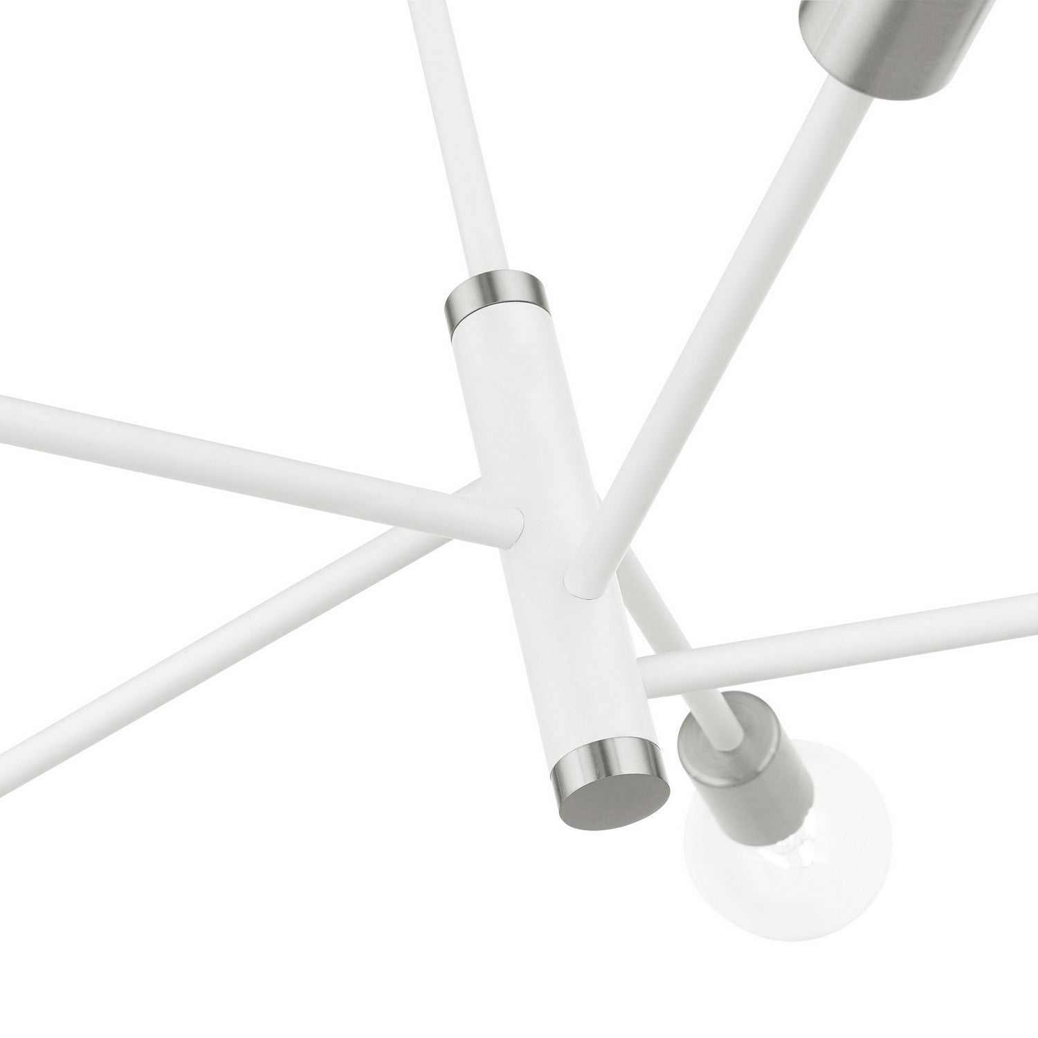 Livex Lighting - 45865-03 - Five Light Chandelier - Bannister - White w/ Brushed Nickels
