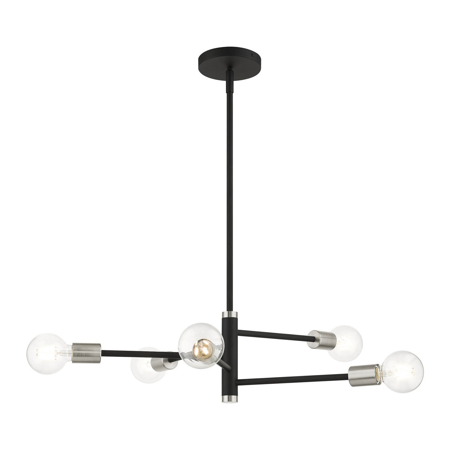Livex Lighting - 45865-04 - Five Light Chandelier - Bannister - Black w/ Brushed Nickels