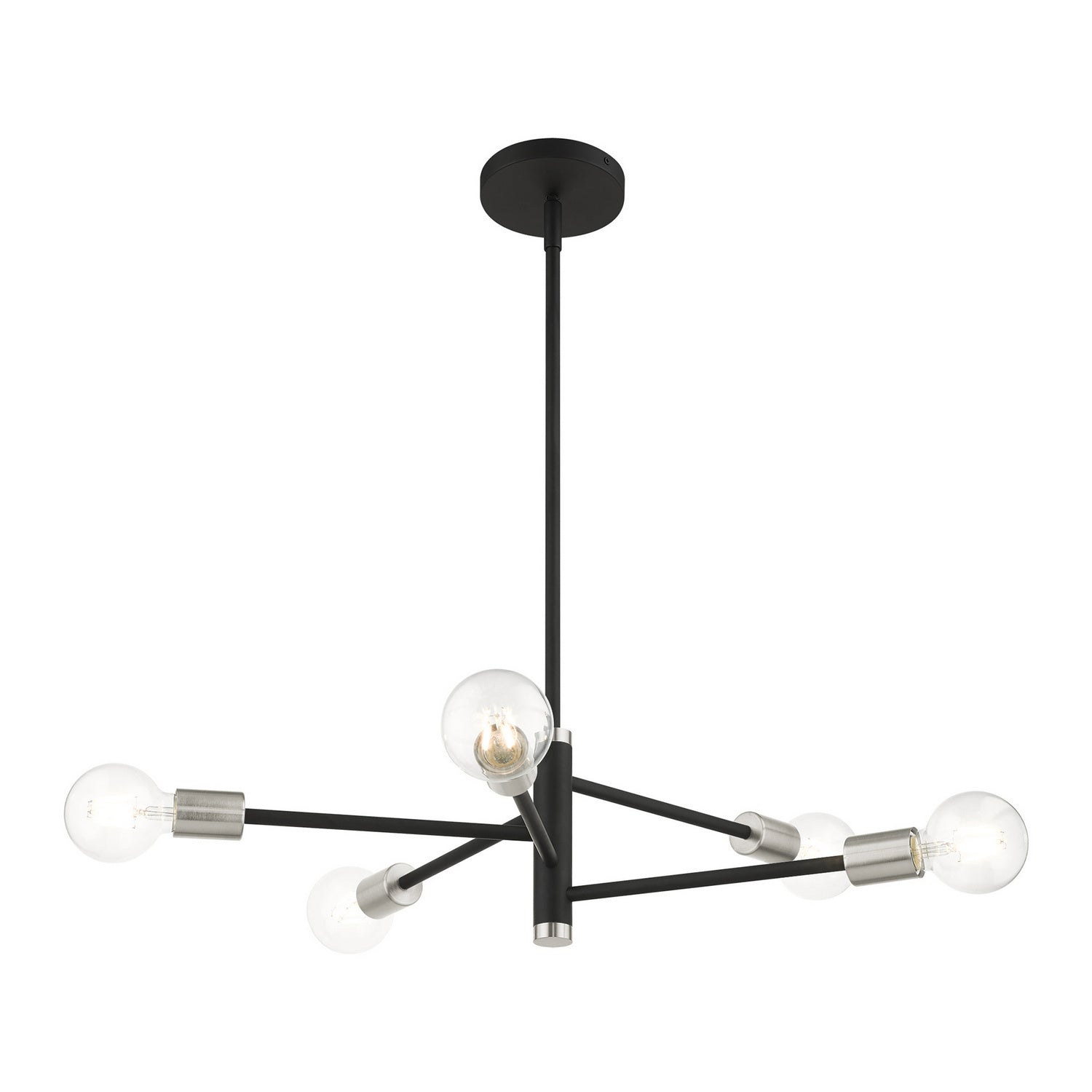 Livex Lighting - 45865-04 - Five Light Chandelier - Bannister - Black w/ Brushed Nickels