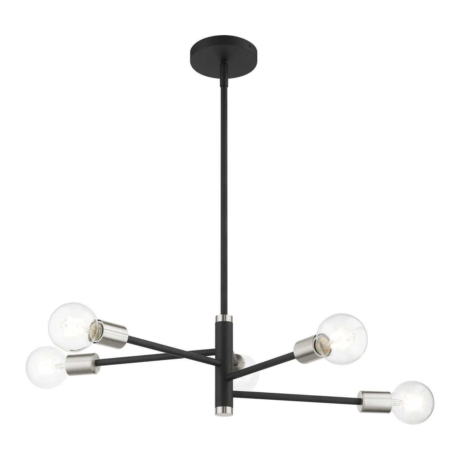 Livex Lighting - 45865-04 - Five Light Chandelier - Bannister - Black w/ Brushed Nickels