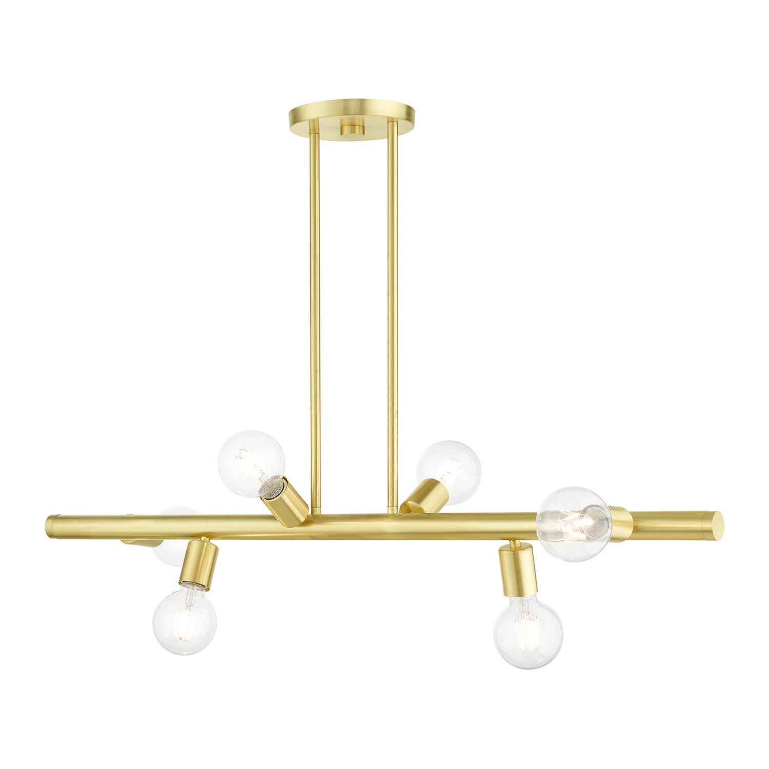 Livex Lighting - 45866-12 - Six Light Linear Chandelier - Bannister - Satin Brass