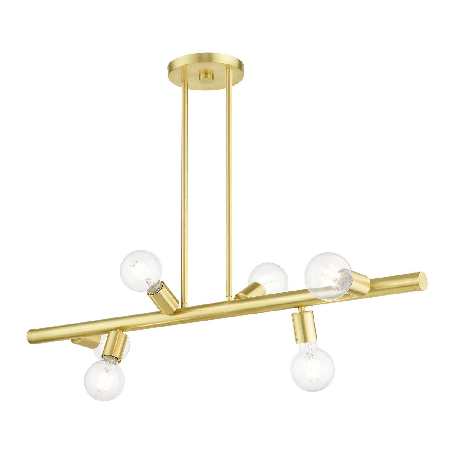 Livex Lighting - 45866-12 - Six Light Linear Chandelier - Bannister - Satin Brass