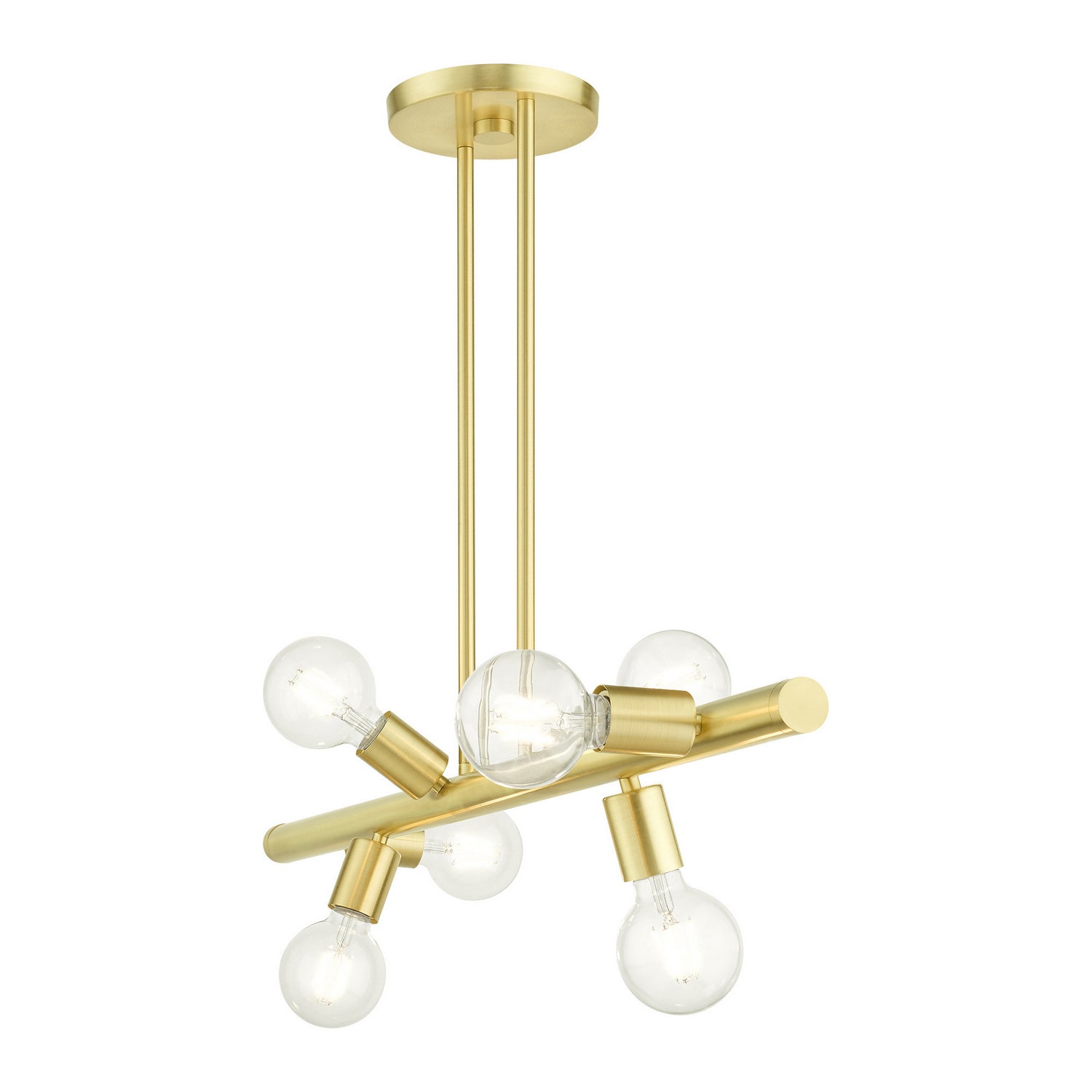Livex Lighting - 45866-12 - Six Light Linear Chandelier - Bannister - Satin Brass