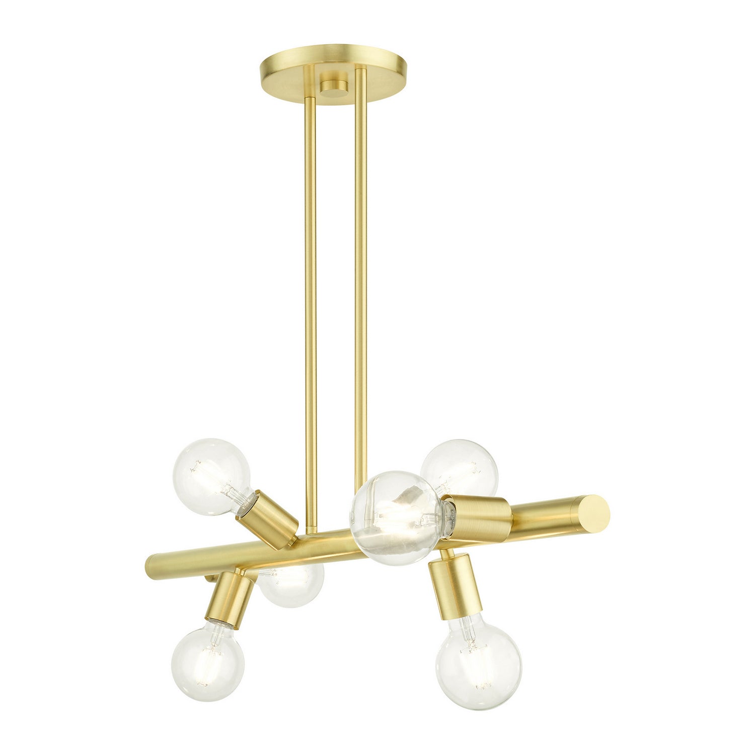 Livex Lighting - 45866-12 - Six Light Linear Chandelier - Bannister - Satin Brass