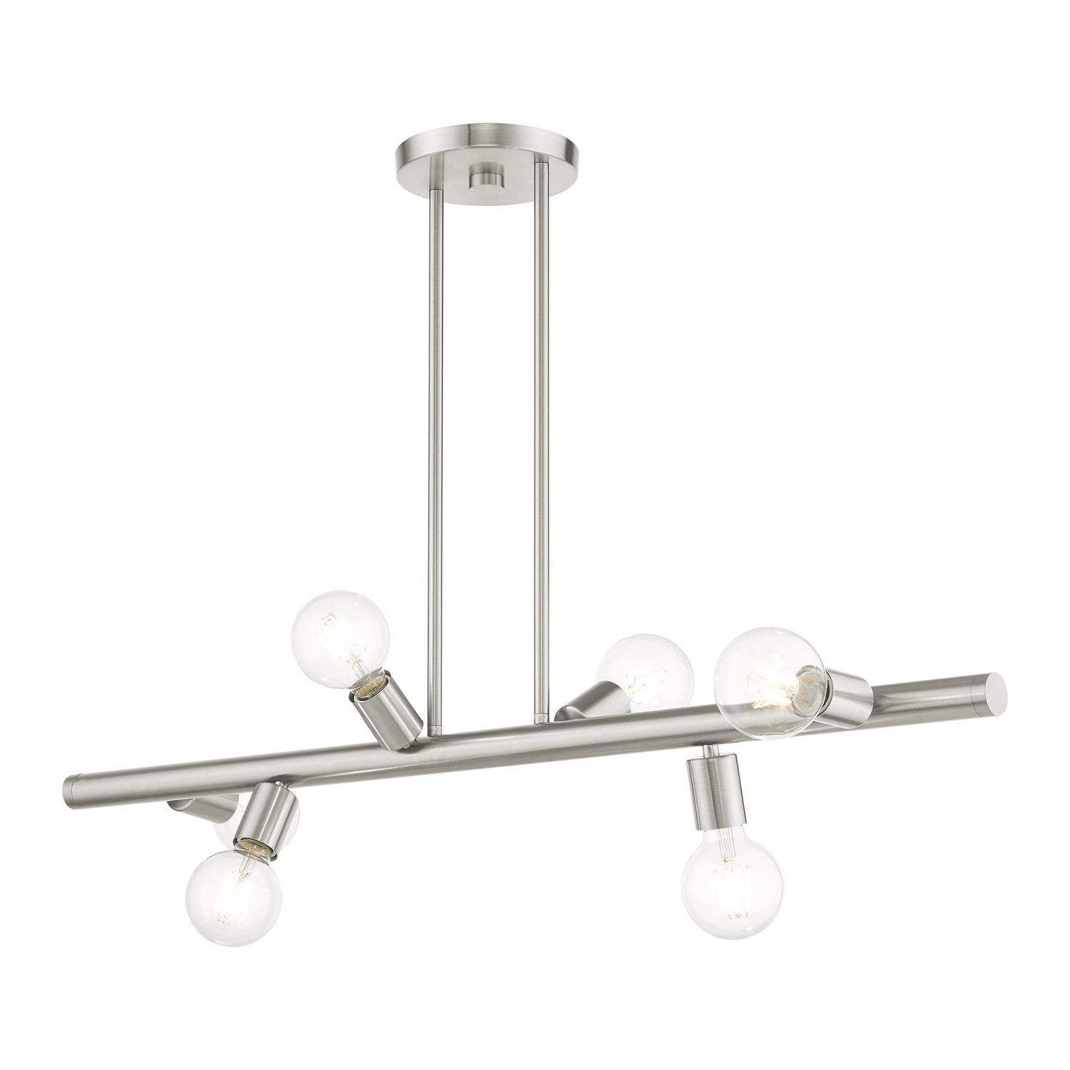 Livex Lighting - 45866-91 - Six Light Linear Chandelier - Bannister - Brushed Nickel