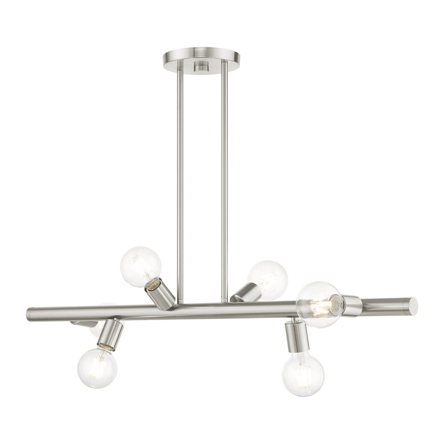 Livex Lighting - 45866-91 - Six Light Linear Chandelier - Bannister - Brushed Nickel