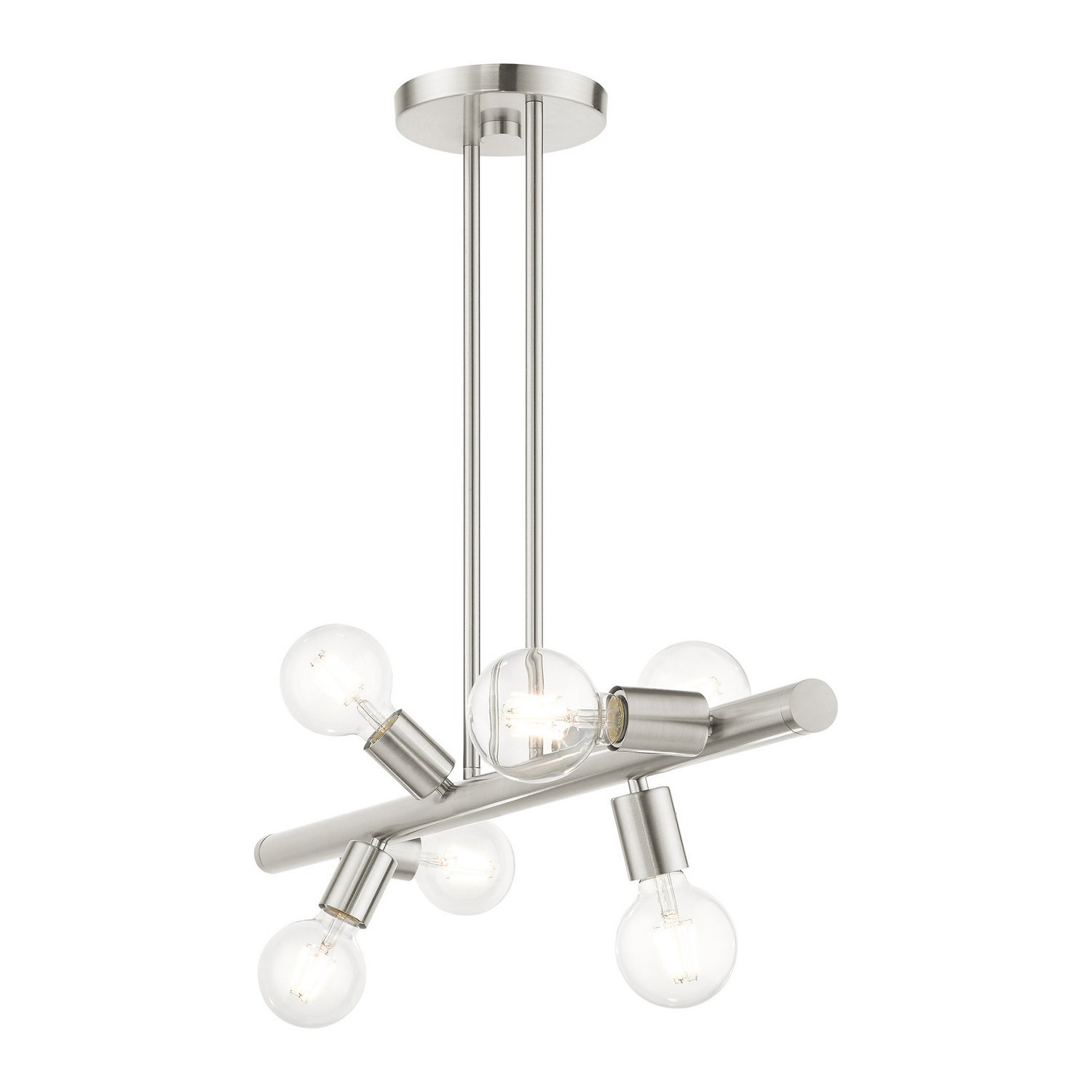 Livex Lighting - 45866-91 - Six Light Linear Chandelier - Bannister - Brushed Nickel