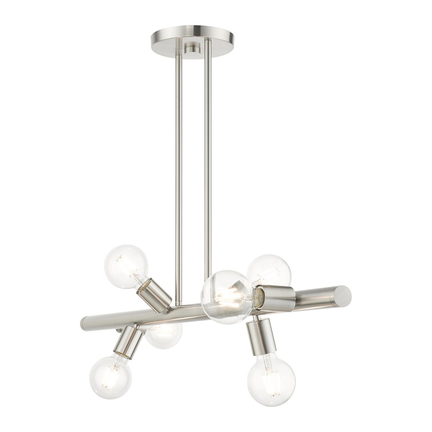 Livex Lighting - 45866-91 - Six Light Linear Chandelier - Bannister - Brushed Nickel