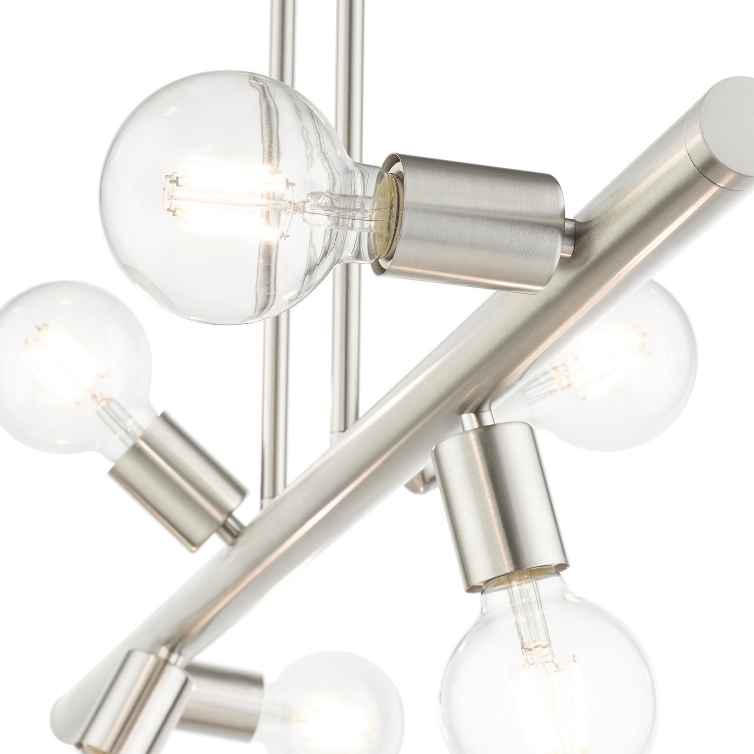 Livex Lighting - 45866-91 - Six Light Linear Chandelier - Bannister - Brushed Nickel