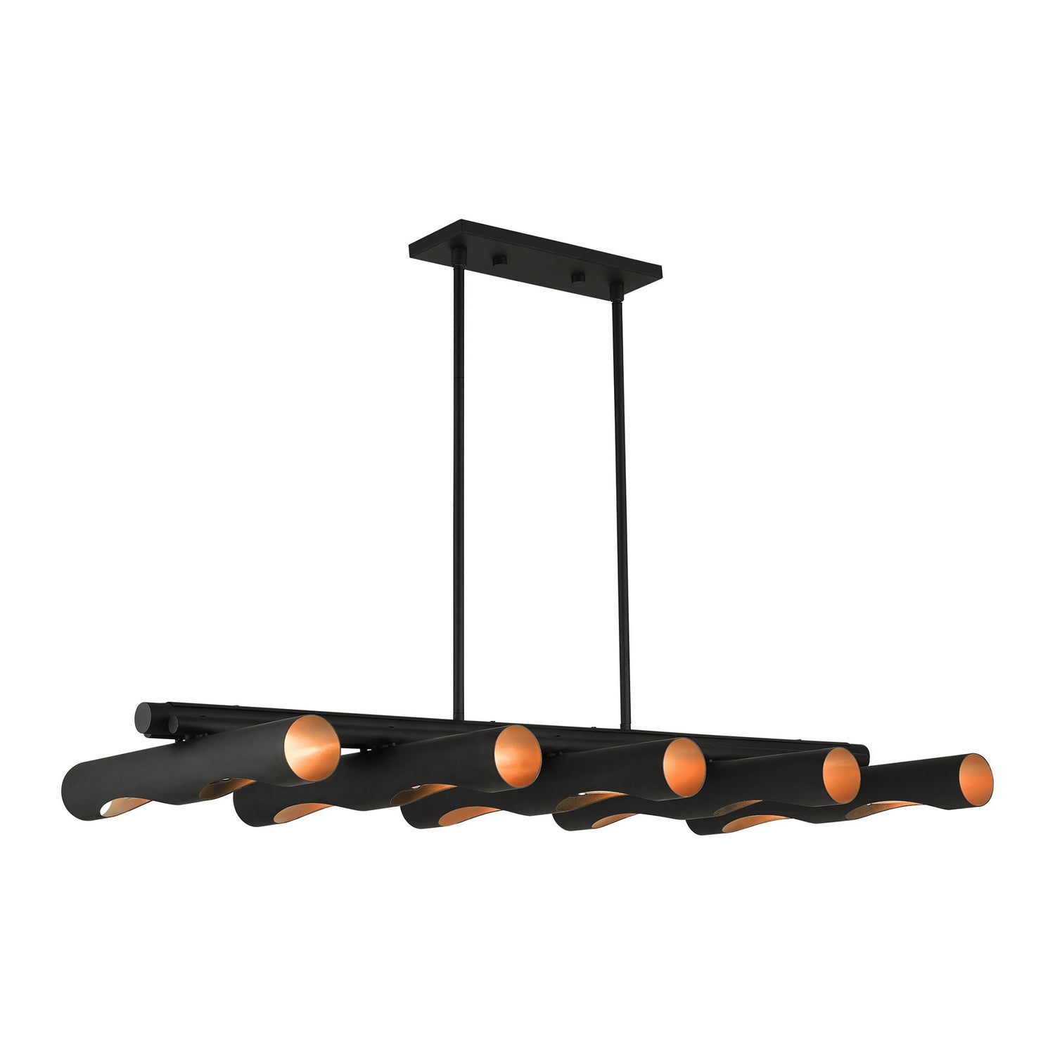 Livex Lighting - 45898-04 - Ten Light Linear Chandelier - Novato - Black