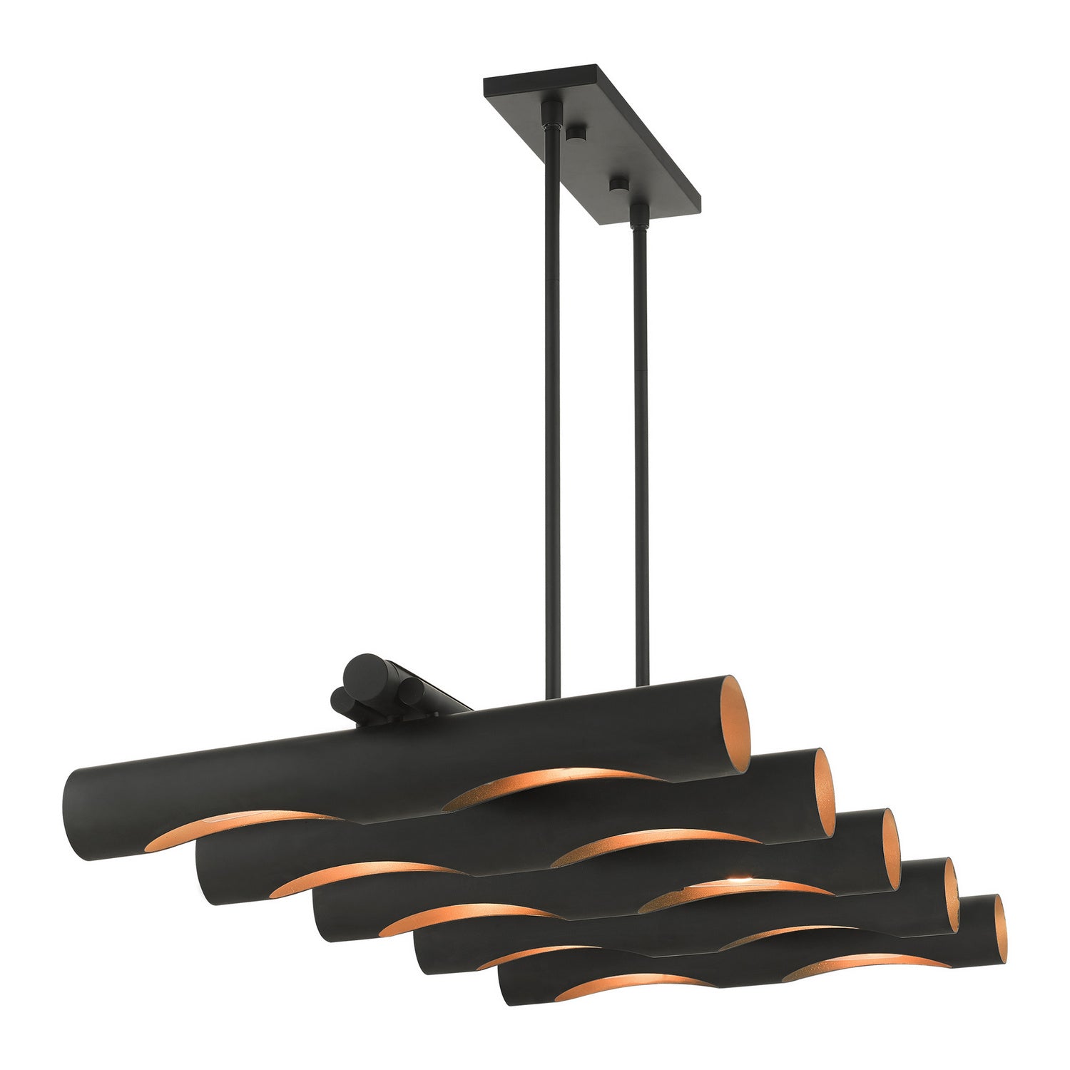 Livex Lighting - 45898-04 - Ten Light Linear Chandelier - Novato - Black