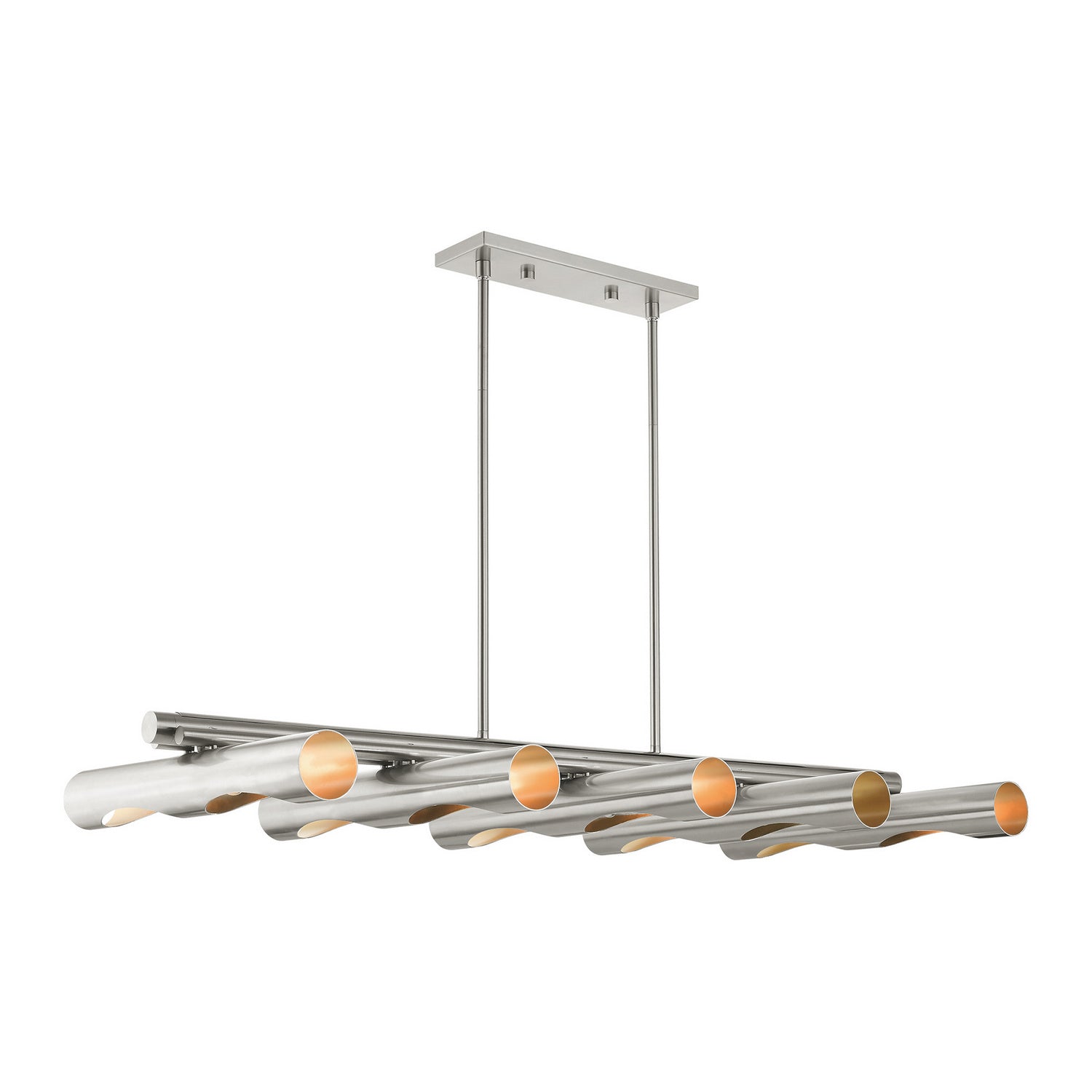 Livex Lighting - 45898-91 - Ten Light Linear Chandelier - Novato - Brushed Nickel