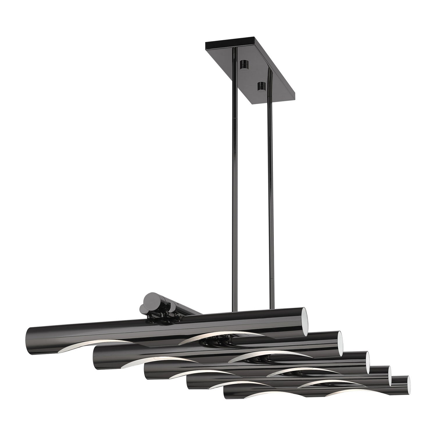 Livex Lighting - 45918-46 - Ten Light Linear Chandelier - Acra - Black Chrome
