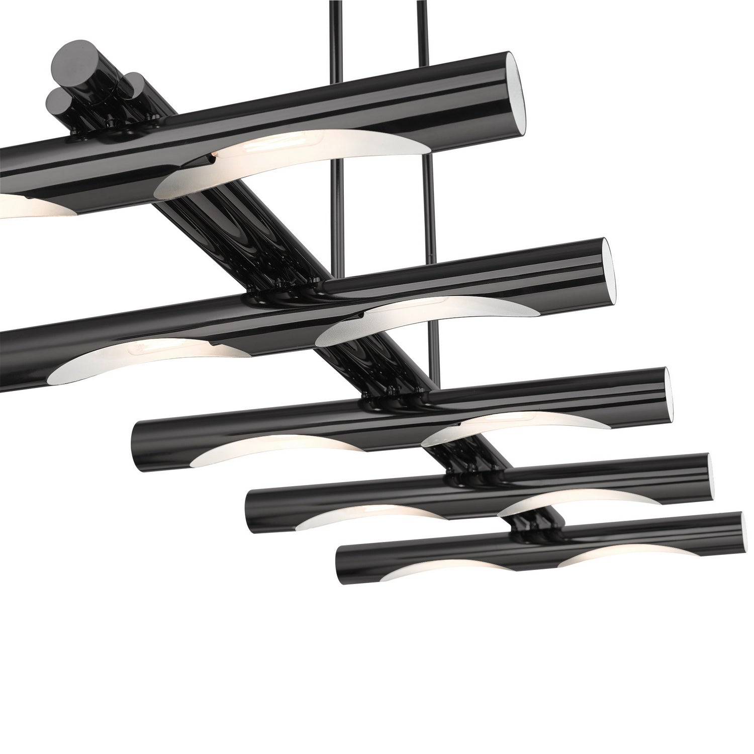 Livex Lighting - 45918-46 - Ten Light Linear Chandelier - Acra - Black Chrome