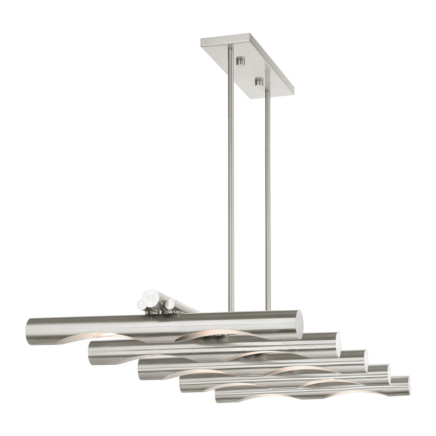 Livex Lighting - 45918-91 - Ten Light Linear Chandelier - Acra - Brushed Nickel