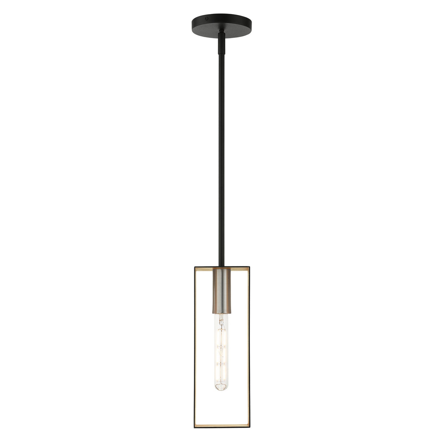 Livex Lighting - 45951-14 - One Light Pendant - Soma - Textured Black w/ Brushed Nickels
