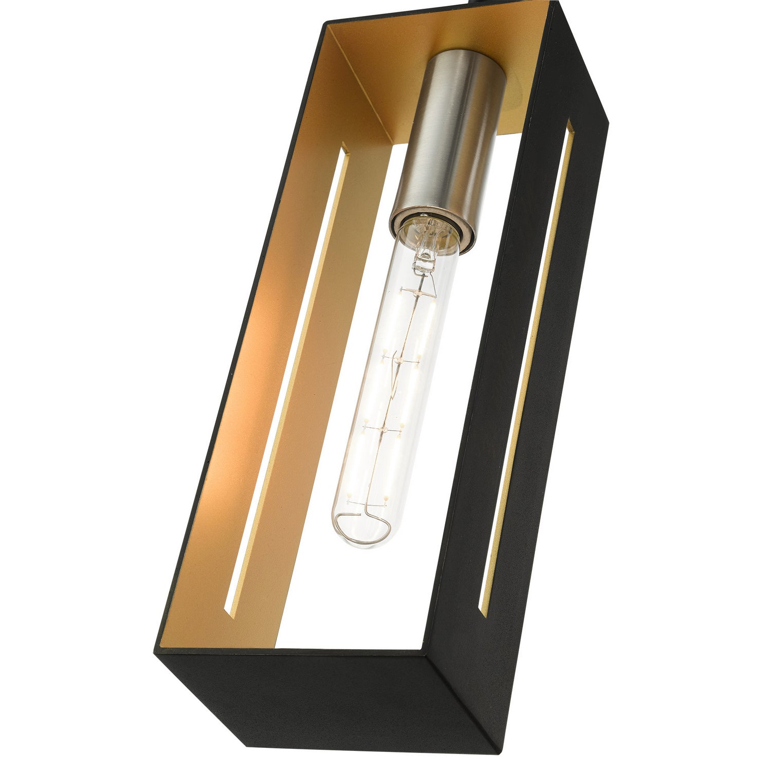 Livex Lighting - 45951-14 - One Light Pendant - Soma - Textured Black w/ Brushed Nickels