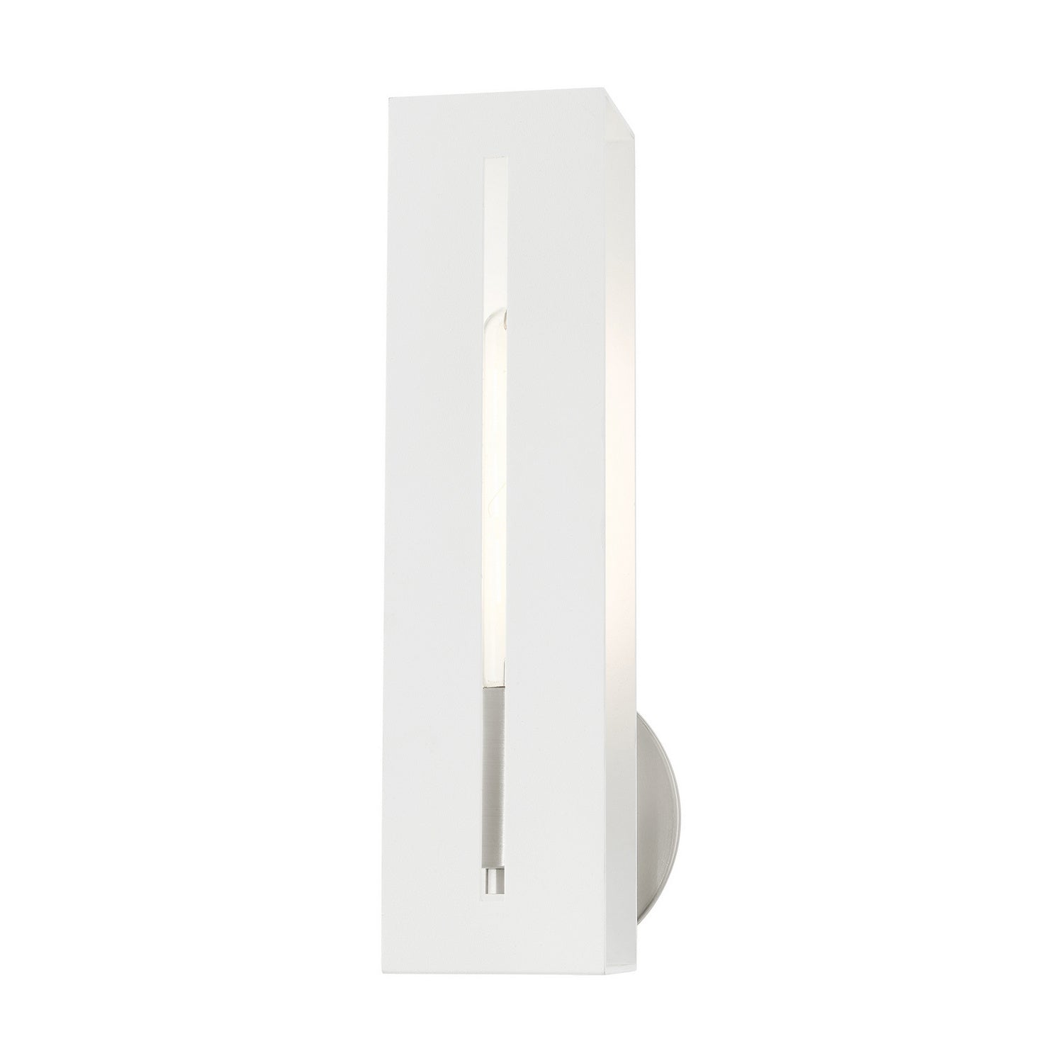Livex Lighting - 45953-13 - One Light Wall Sconce - Soma - Textured White w/ Brushed Nickels