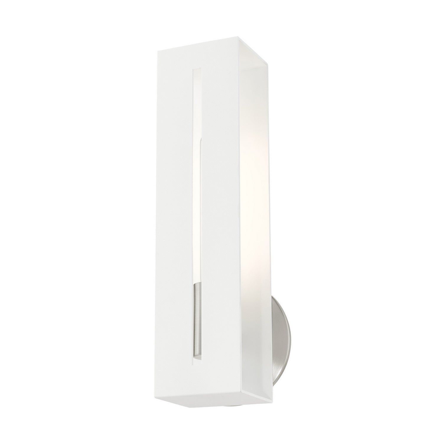 Livex Lighting - 45953-13 - One Light Wall Sconce - Soma - Textured White w/ Brushed Nickels