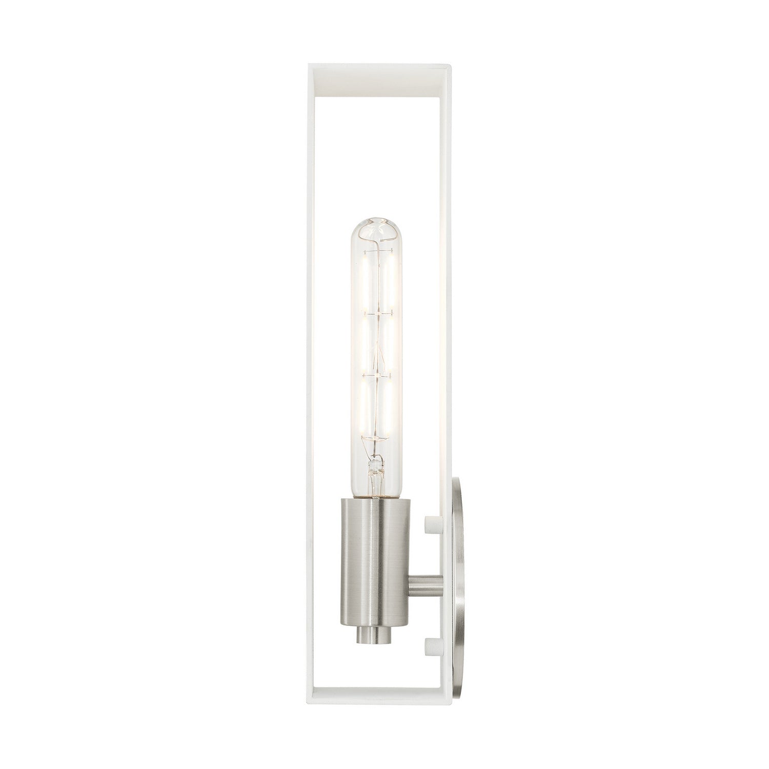 Livex Lighting - 45953-13 - One Light Wall Sconce - Soma - Textured White w/ Brushed Nickels
