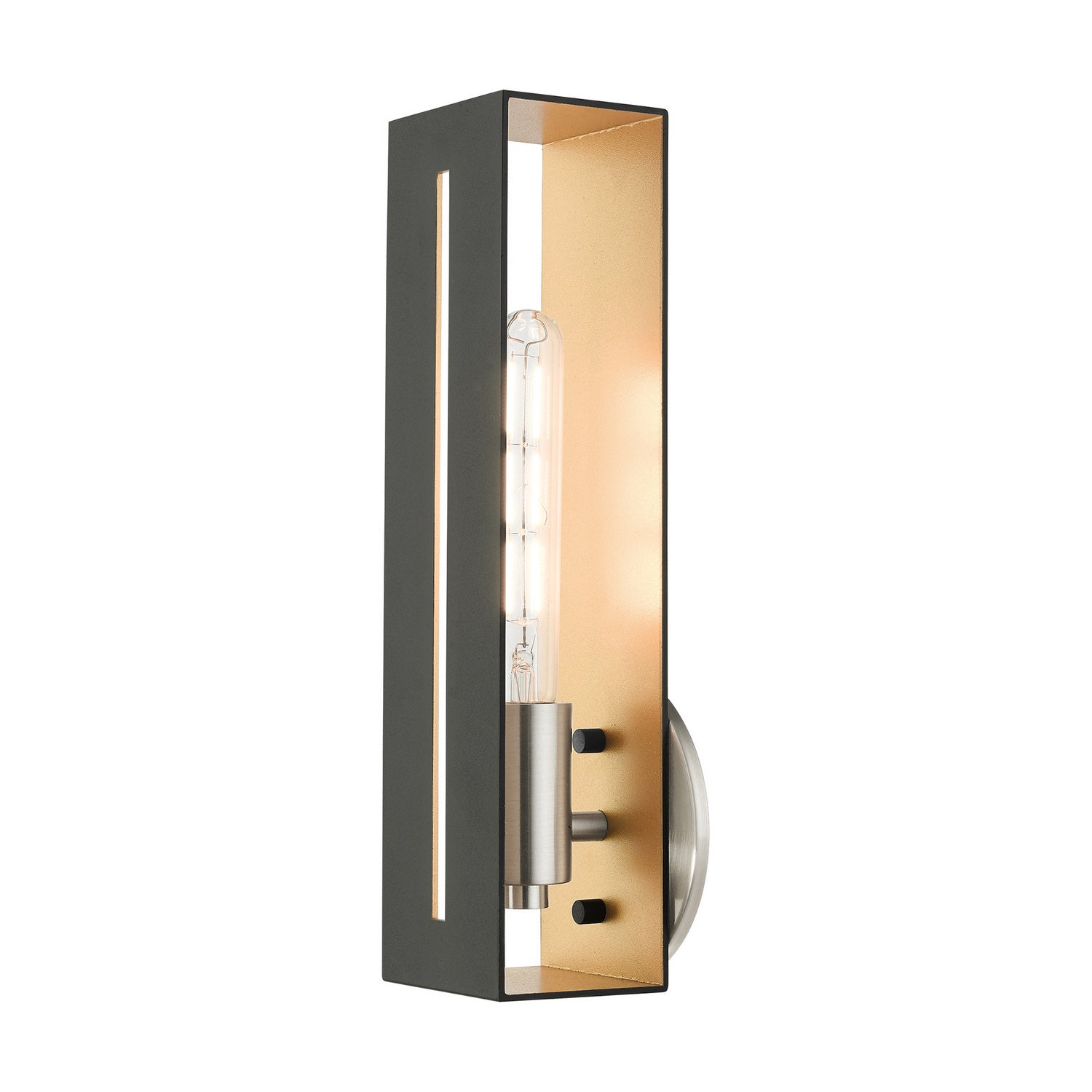 Livex Lighting - 45953-14 - One Light Wall Sconce - Soma - Textured Black w/ Brushed Nickels