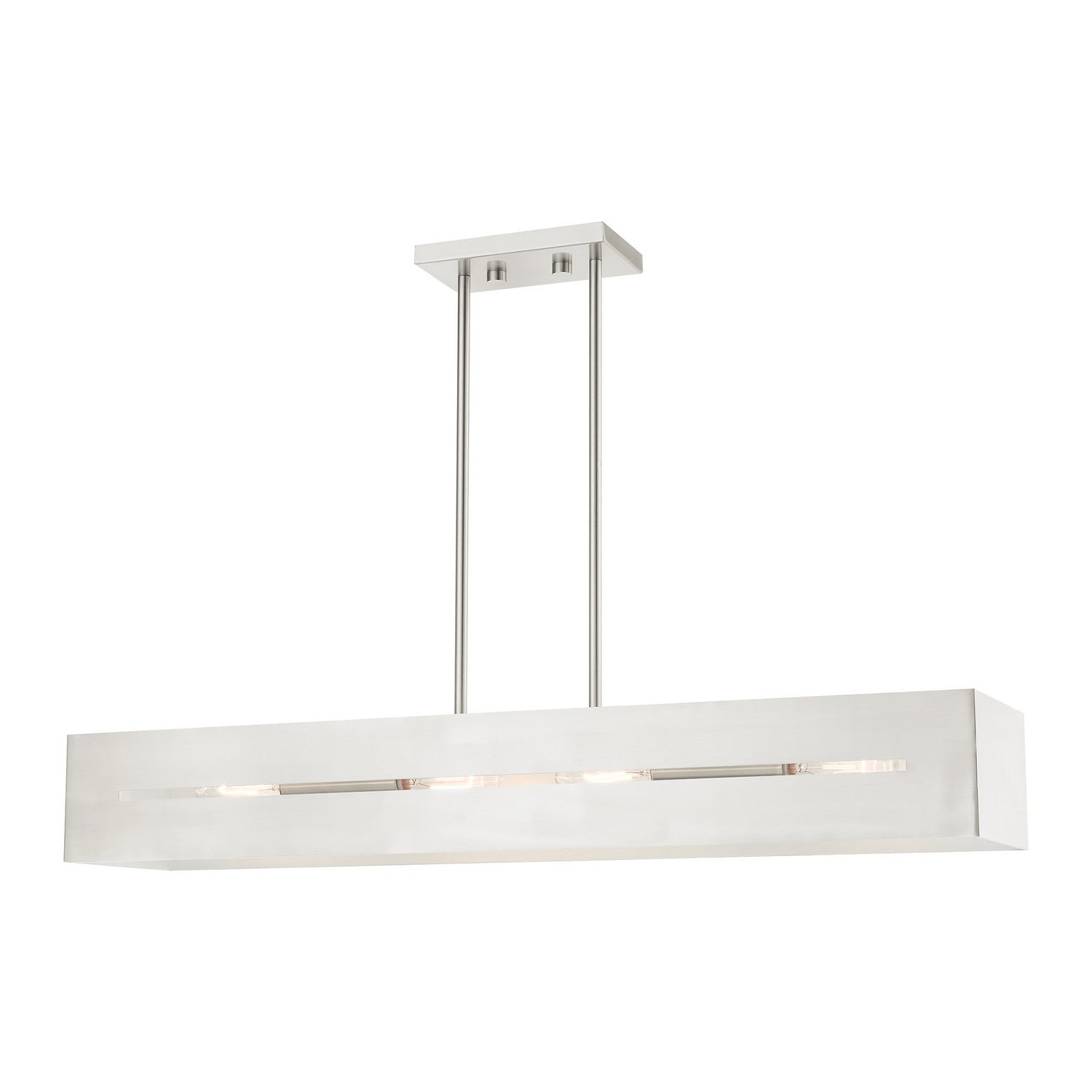 Livex Lighting - 45957-91 - Four Light Linear Chandelier - Soma - Brushed Nickel