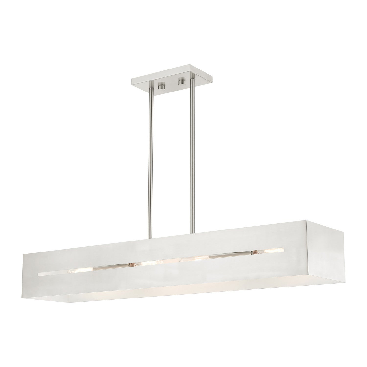 Livex Lighting - 45957-91 - Four Light Linear Chandelier - Soma - Brushed Nickel
