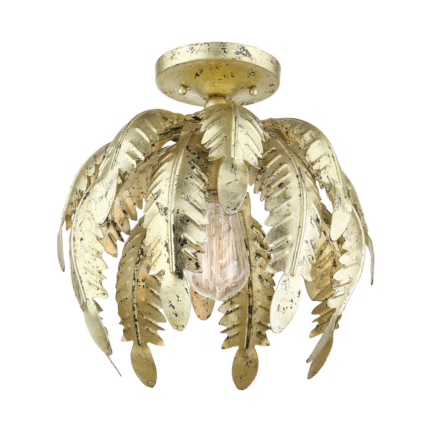 Livex Lighting - 46231-28 - One Light Semi Flush Mount - Acanthus - Hand Applied Winter Gold