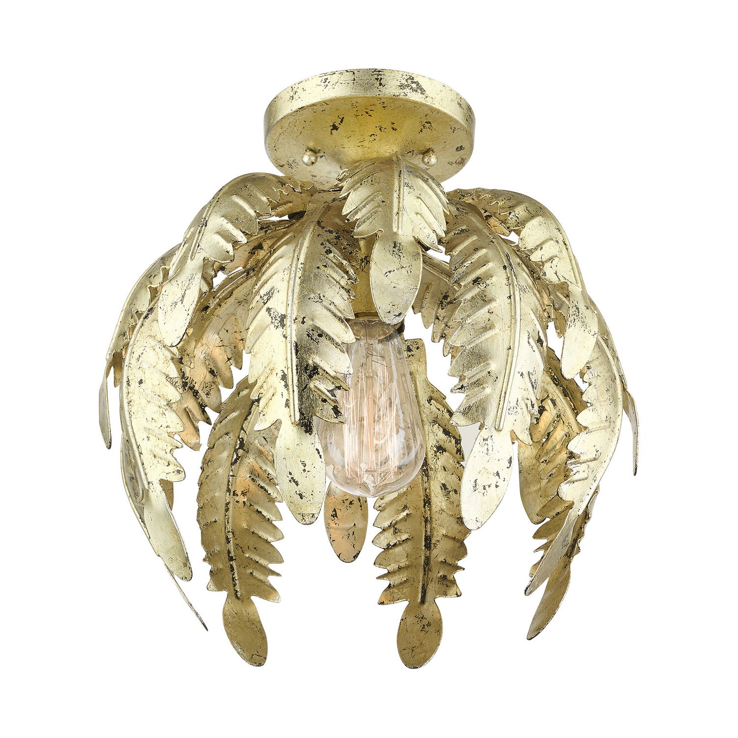 Livex Lighting - 46231-28 - One Light Semi Flush Mount - Acanthus - Hand Applied Winter Gold