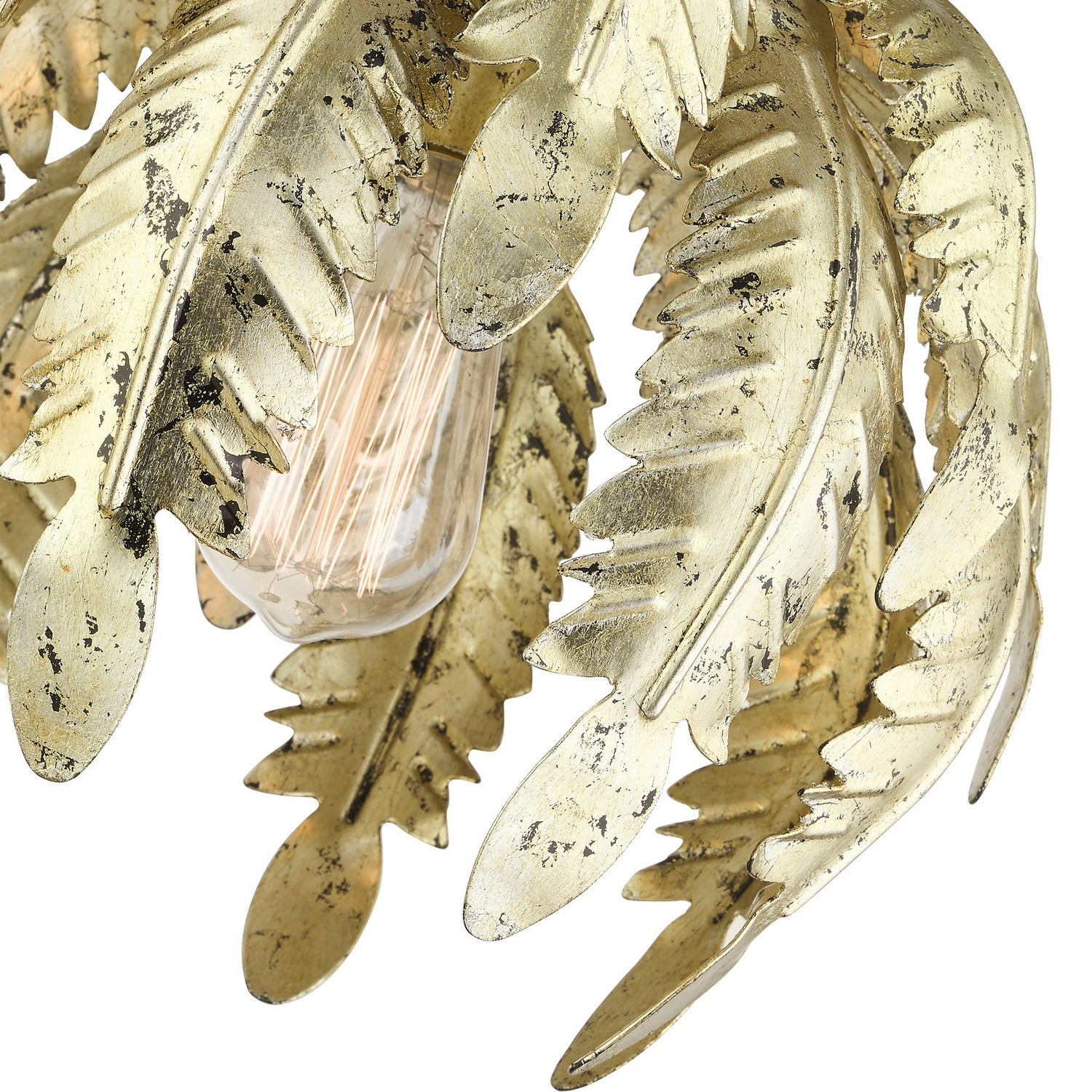 Livex Lighting - 46231-28 - One Light Semi Flush Mount - Acanthus - Hand Applied Winter Gold