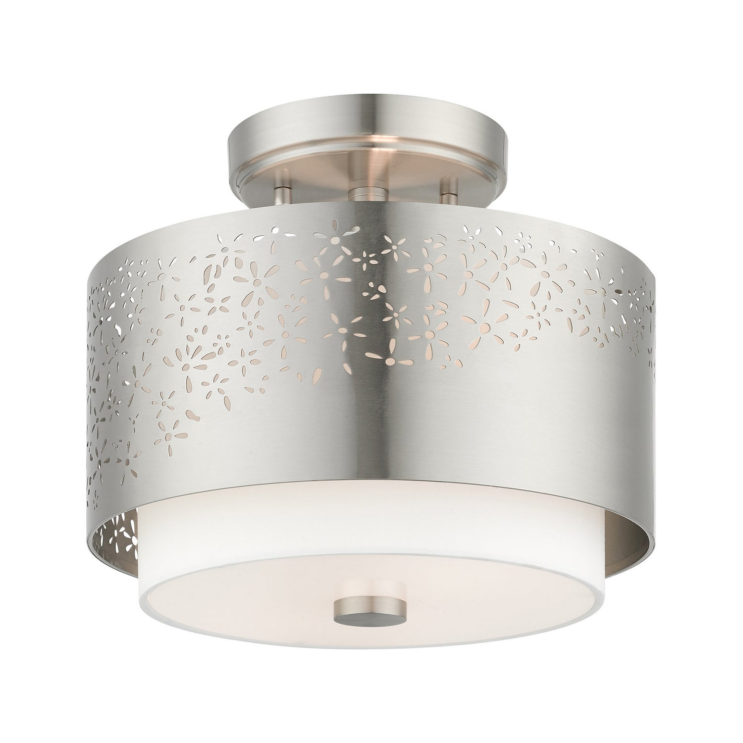Livex Lighting - 46267-91 - Two Light Semi Flush Mount - Noria - Brushed Nickel